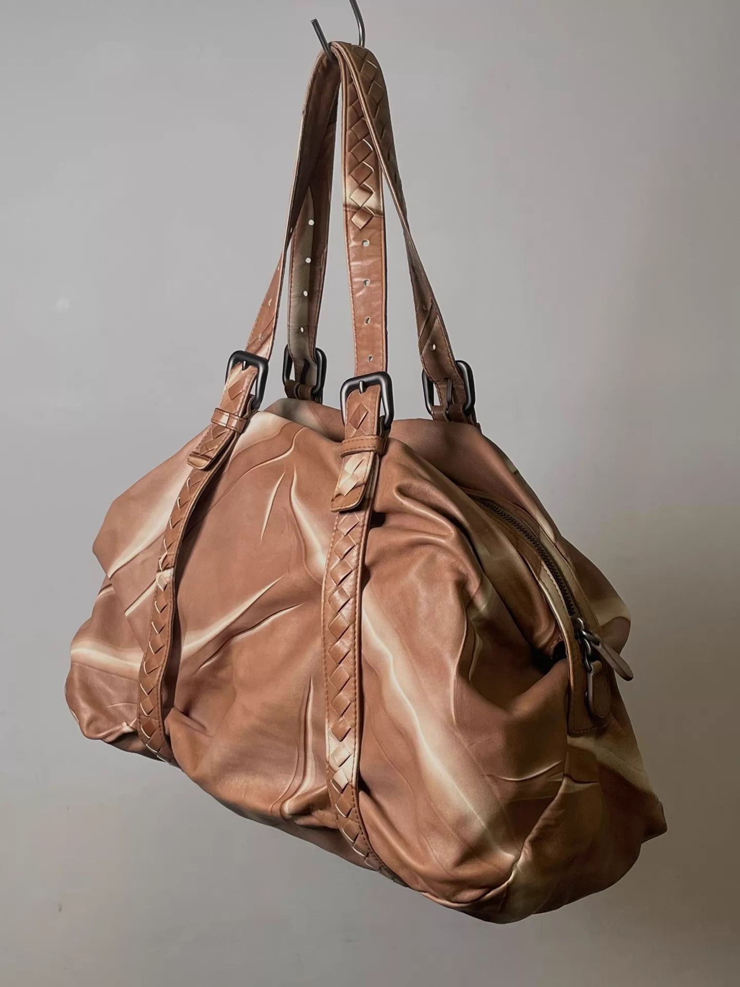 Bottega Veneta BV Knife-Cut Lambskin Boston Bag Caramel Macchiato Size ONE SIZE - 1 Thumbnail