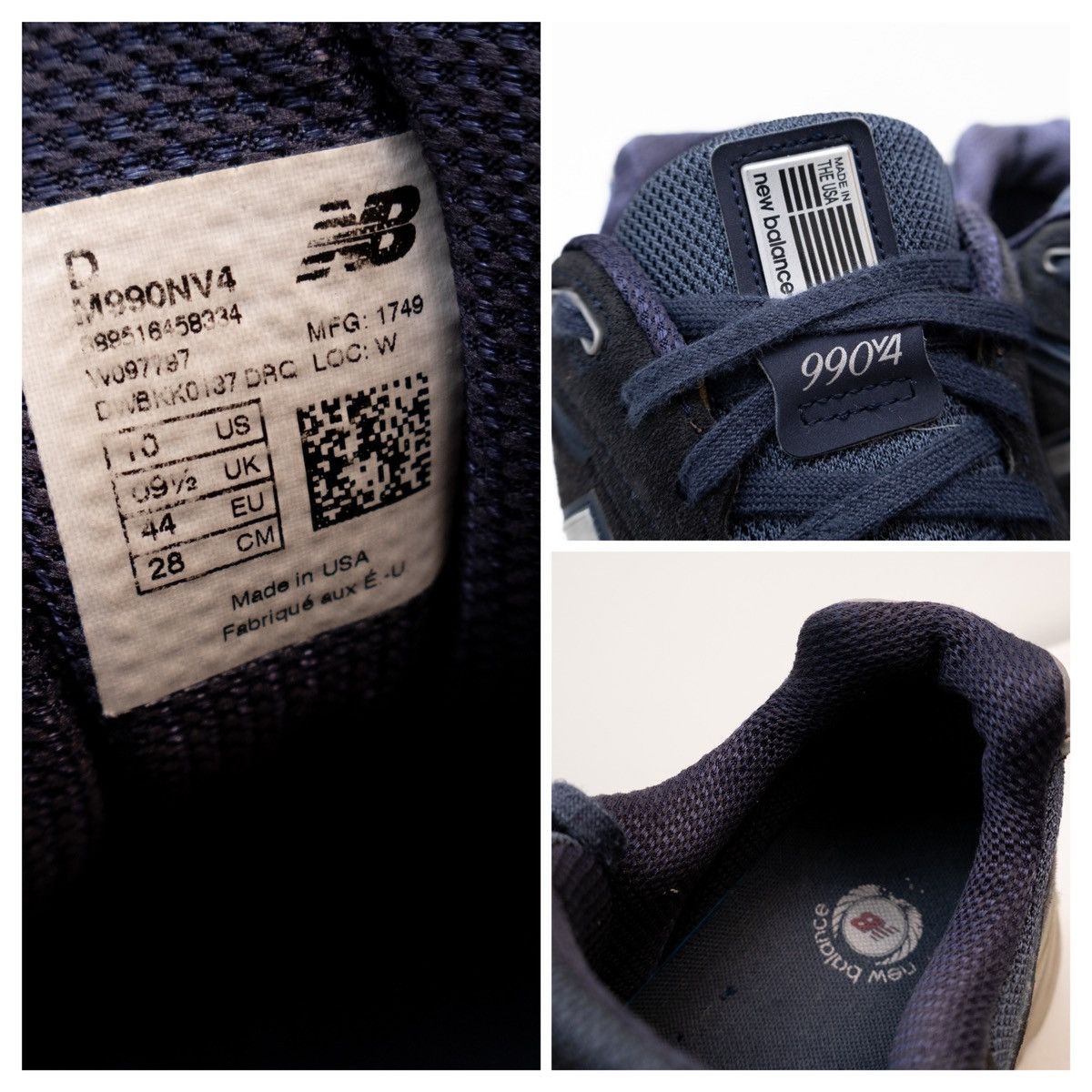New Balance New Balance U990v4 NV4 "Made In USA" Navy/Grey/White SZ:US10 Size US 10 / EU 43 - 9 Thumbnail