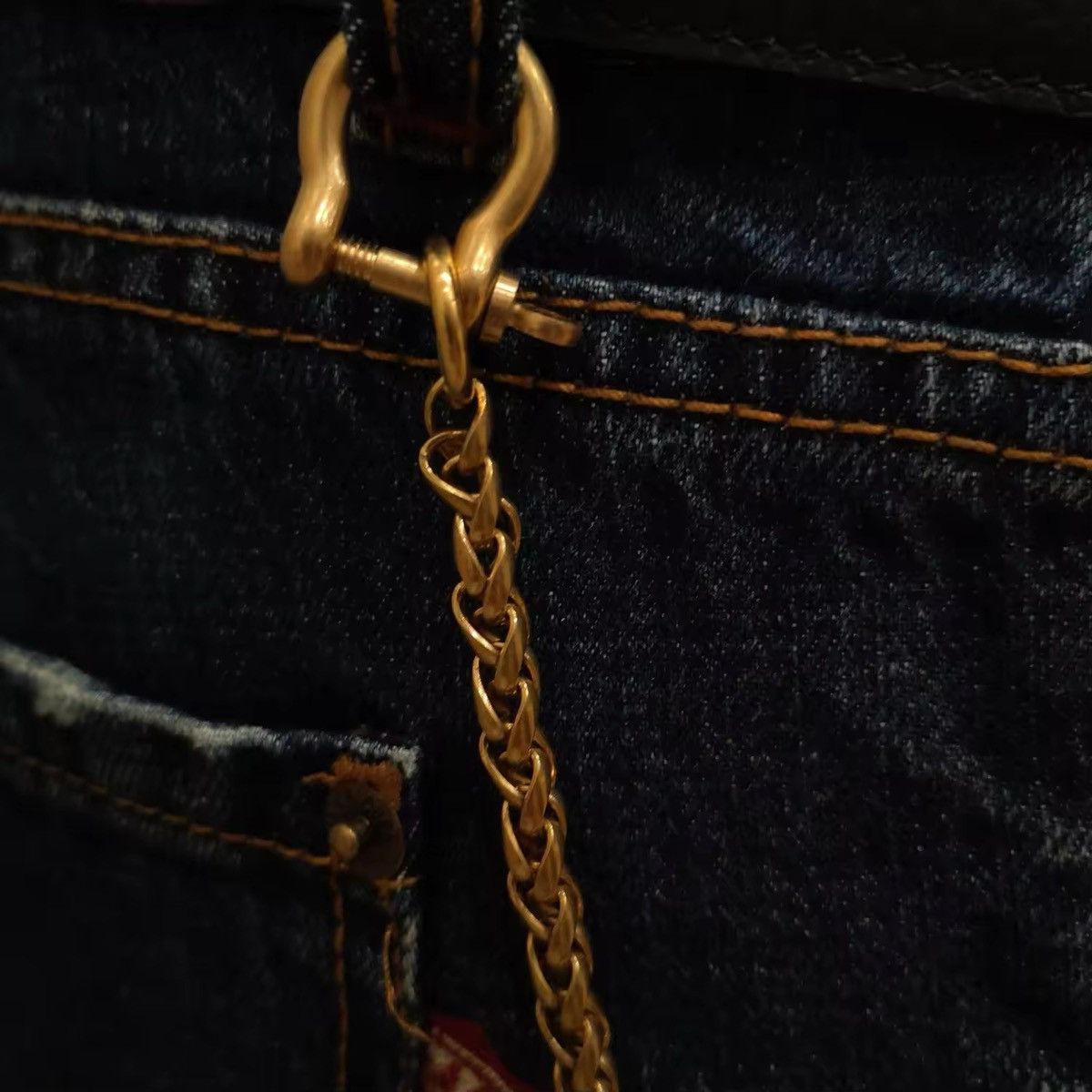 Vintage 6mm Snake Chain Brass Hook Dragon Pant Wallet Keychain Size ONE SIZE - 3 Thumbnail