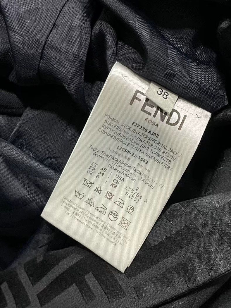 Fendi Fendi Black Patterned Suit Jacket for Women Size US S / EU 44-46 / 1 - 7 Thumbnail