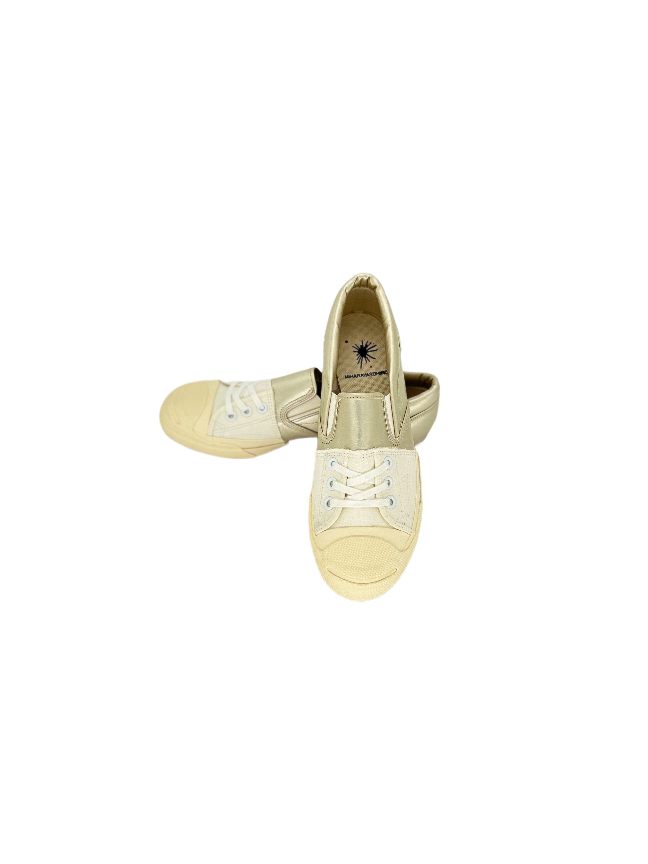 Maison MIHARA YASUHIRO Mihara Yasuhiro Gold/Ecru Slip On Hybrid Sneakers Size US 9 / EU 42 - 4 Thumbnail