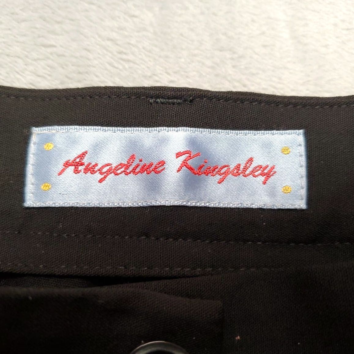 Vintage Angeline Kingsley Pants Womens 12 Black 98% Wool Blend Cuffed Cropped VTG France Dress Pants Casual Retro Classic Pockets Zip Front Flat Front Womens Size 34" / US 12 / IT 48 - 7 Thumbnail