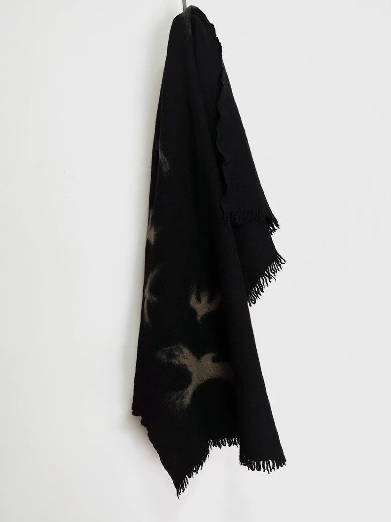Yohji Yamamoto Yohji Yamamoto 11 aw Crow Pull-dyed Filled Wool Scarf 2505- Size ONE SIZE - 1 Thumbnail