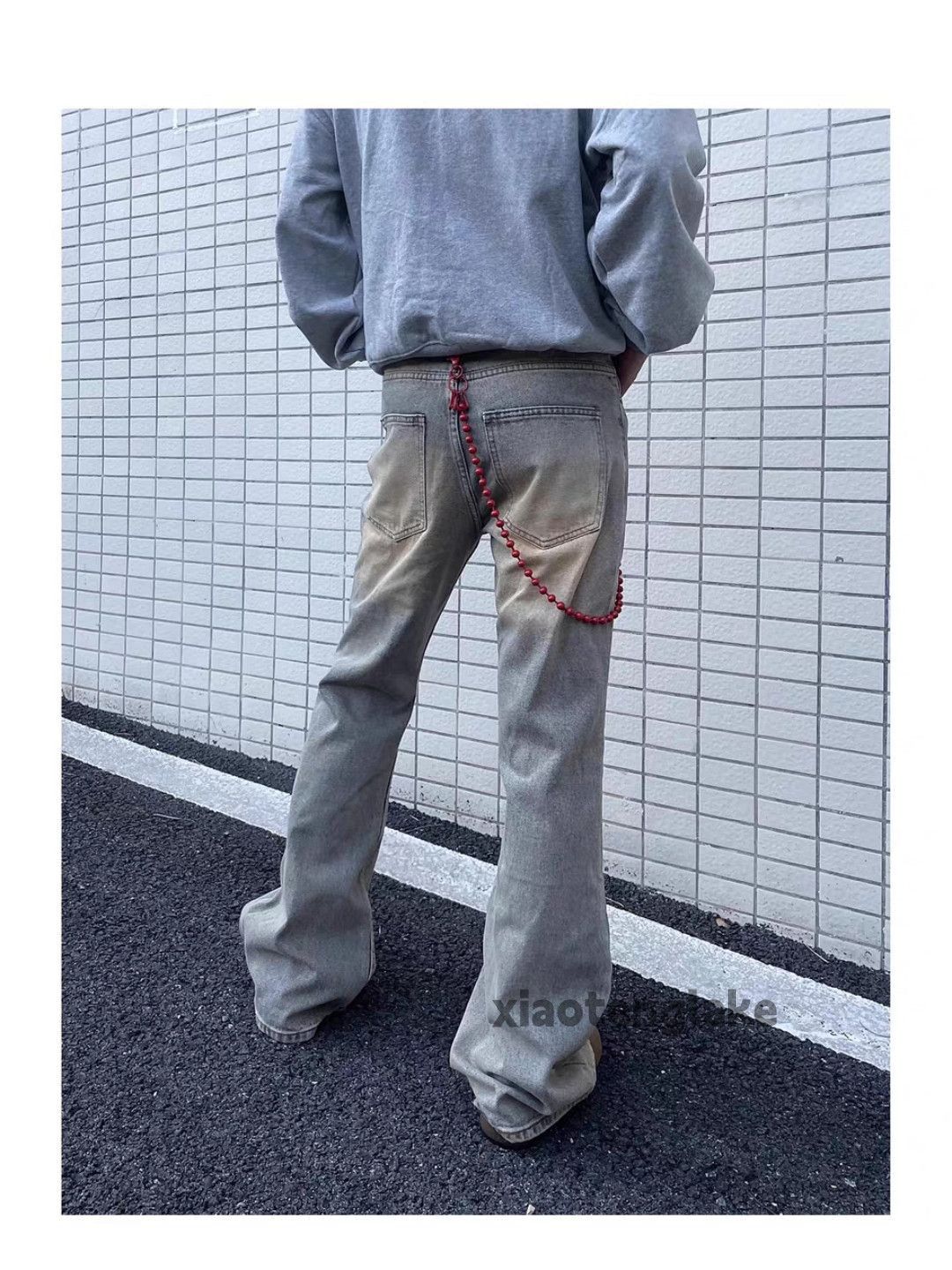 Jean × Vintage Washed faded rusty stain grunge flared yuppie jeans Size US 32 / EU 48 - 6 Thumbnail