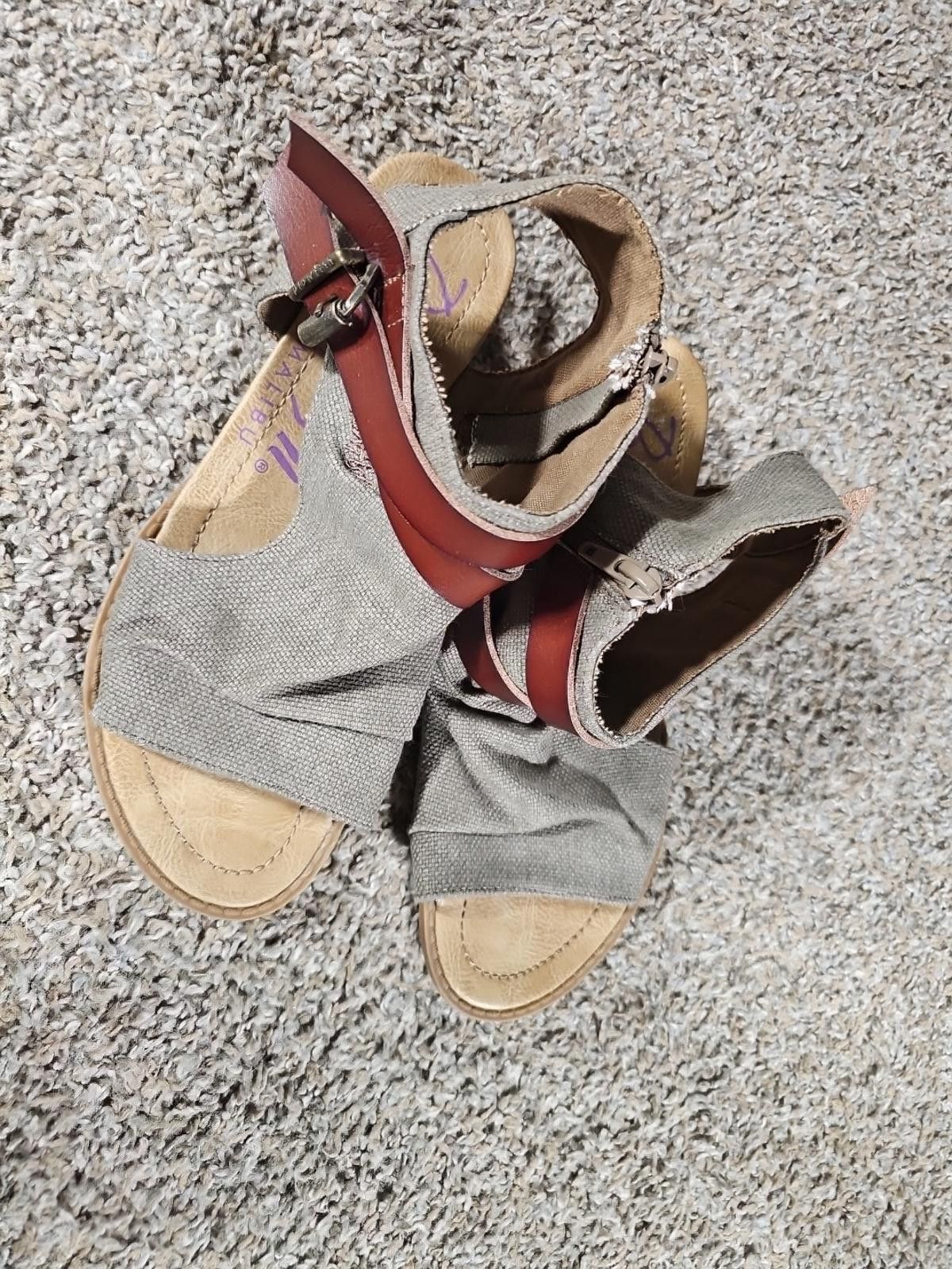 Other Blowfish Malibu Womens Canvas Buckle Zipper Sandal Shoes 8.5 Size US 8.5 / IT 38.5 - 1 Thumbnail