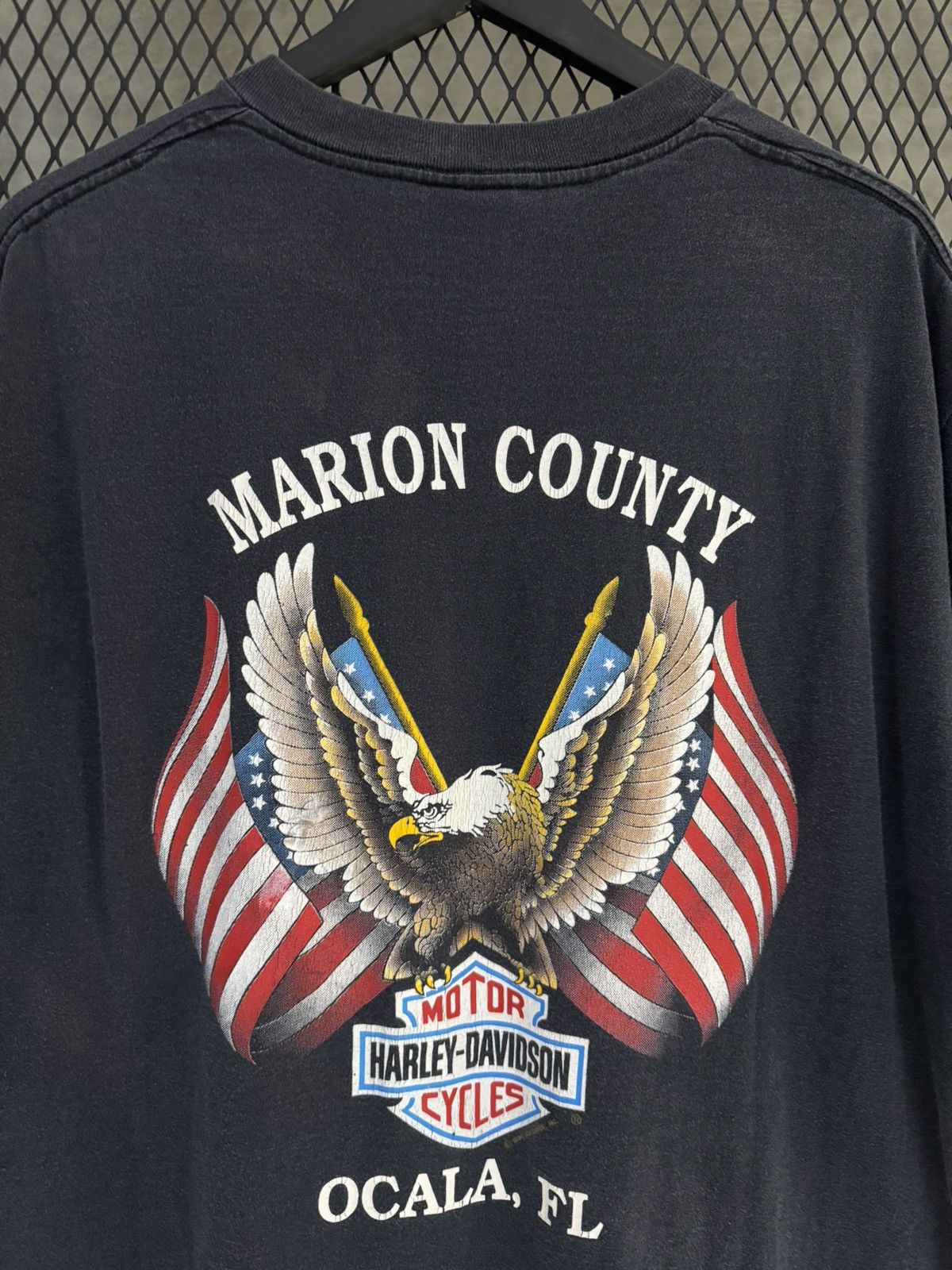 Harley Davidson Vintage 1991 Harley Davidson Marion County Pocket Tee Size US XL / EU 56 / 4 - 4 Thumbnail