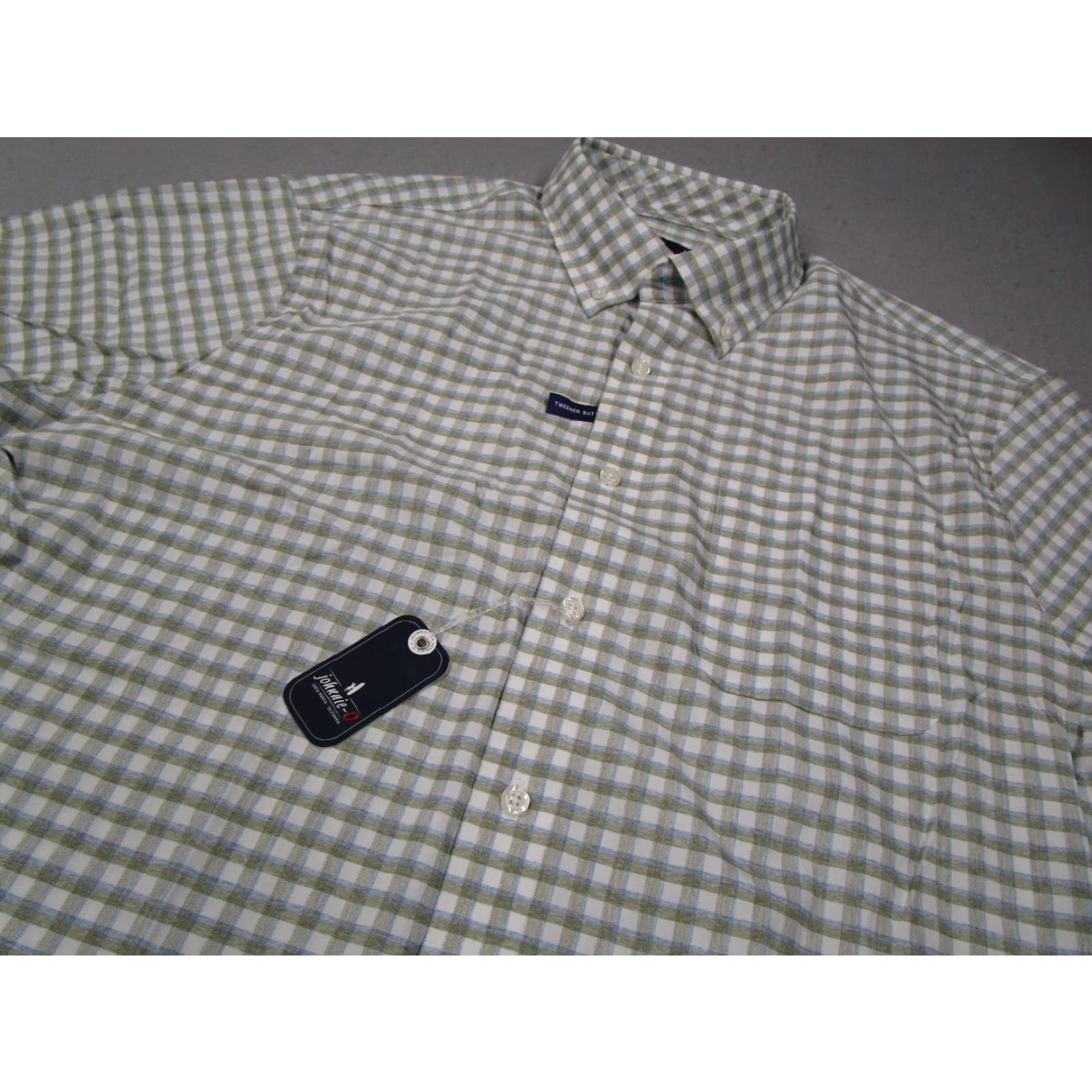 johnnie-O johnnie-O Button-Up Shirt Men’s Large Green Performance Mead Long Sleeve Balsam Size US L / EU 52-54 / 3 - 2 Thumbnail