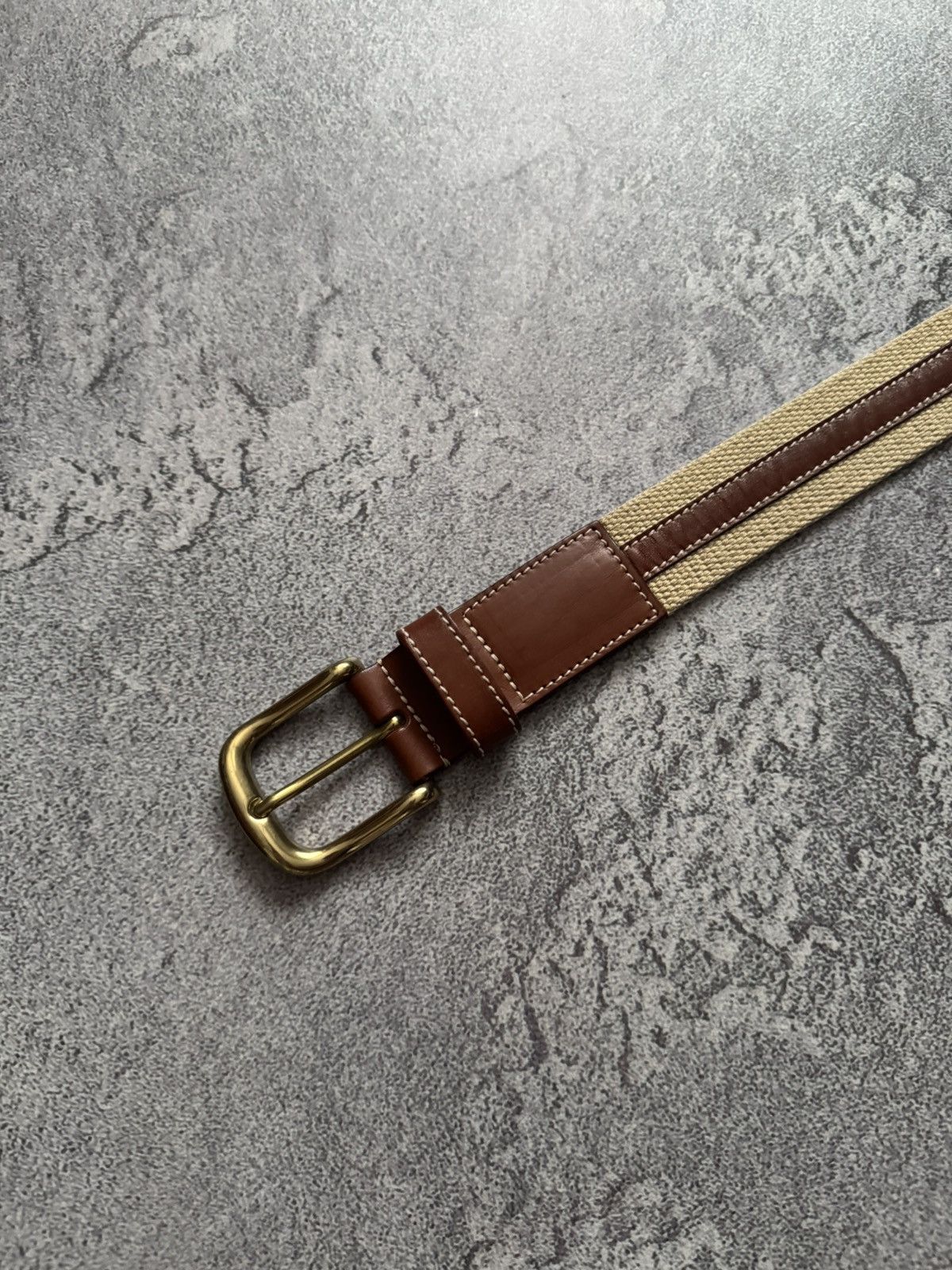 Designer × Paul & Shark × Vintage Paul & Shark 104cm belt casual leather brown / beige Size ONE SIZE - 4 Thumbnail