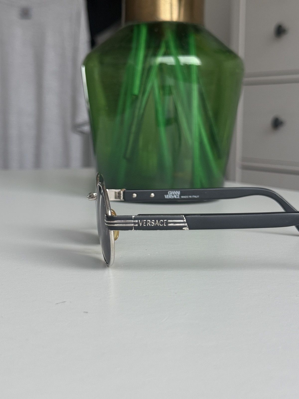 Versace Vintage 90s Gianni Versace oval sunglasses luxury designer Size ONE SIZE - 4 Thumbnail