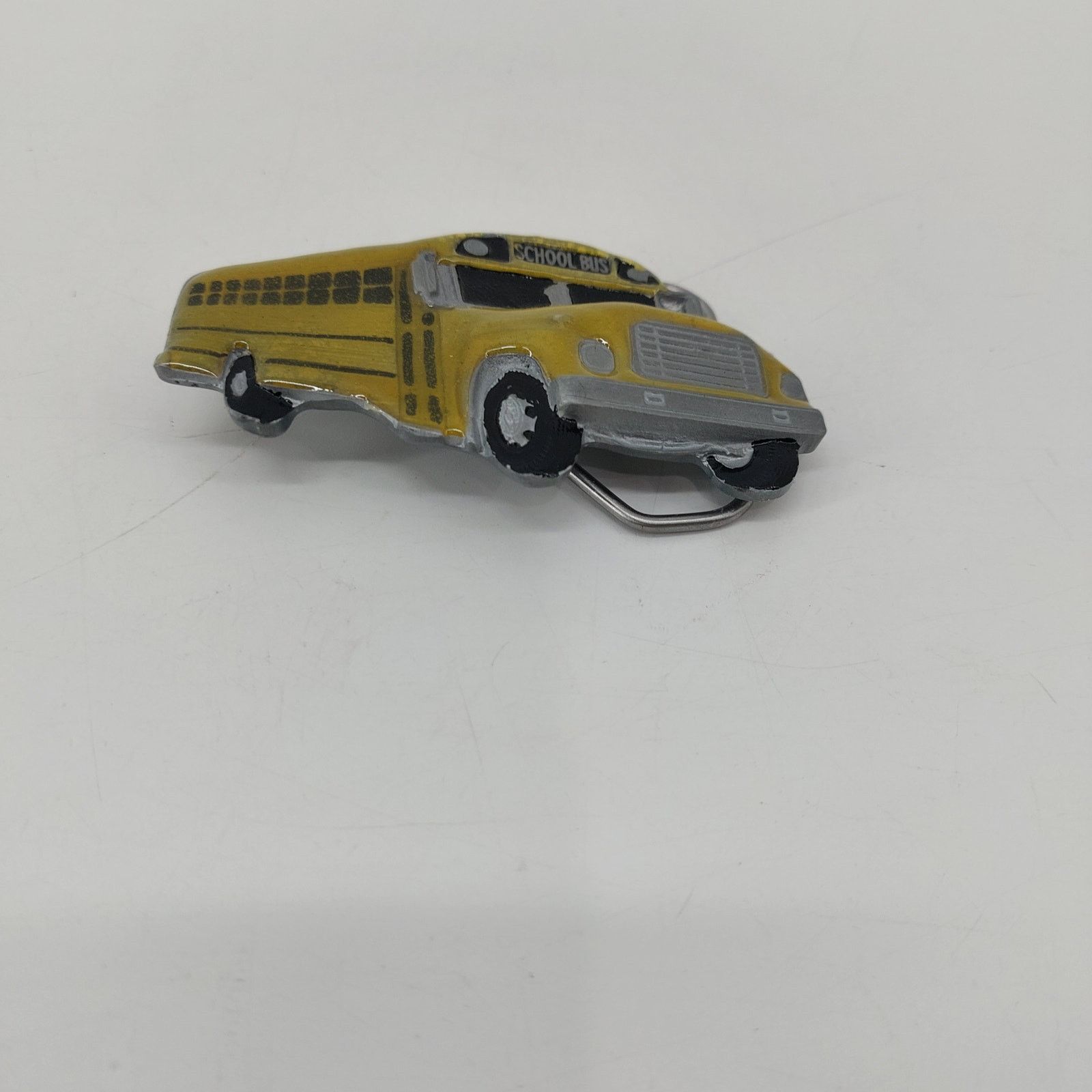 Vintage Great American Buckle Belt Buckle Yellow Enamel School Bus Size ONE SIZE - 3 Thumbnail