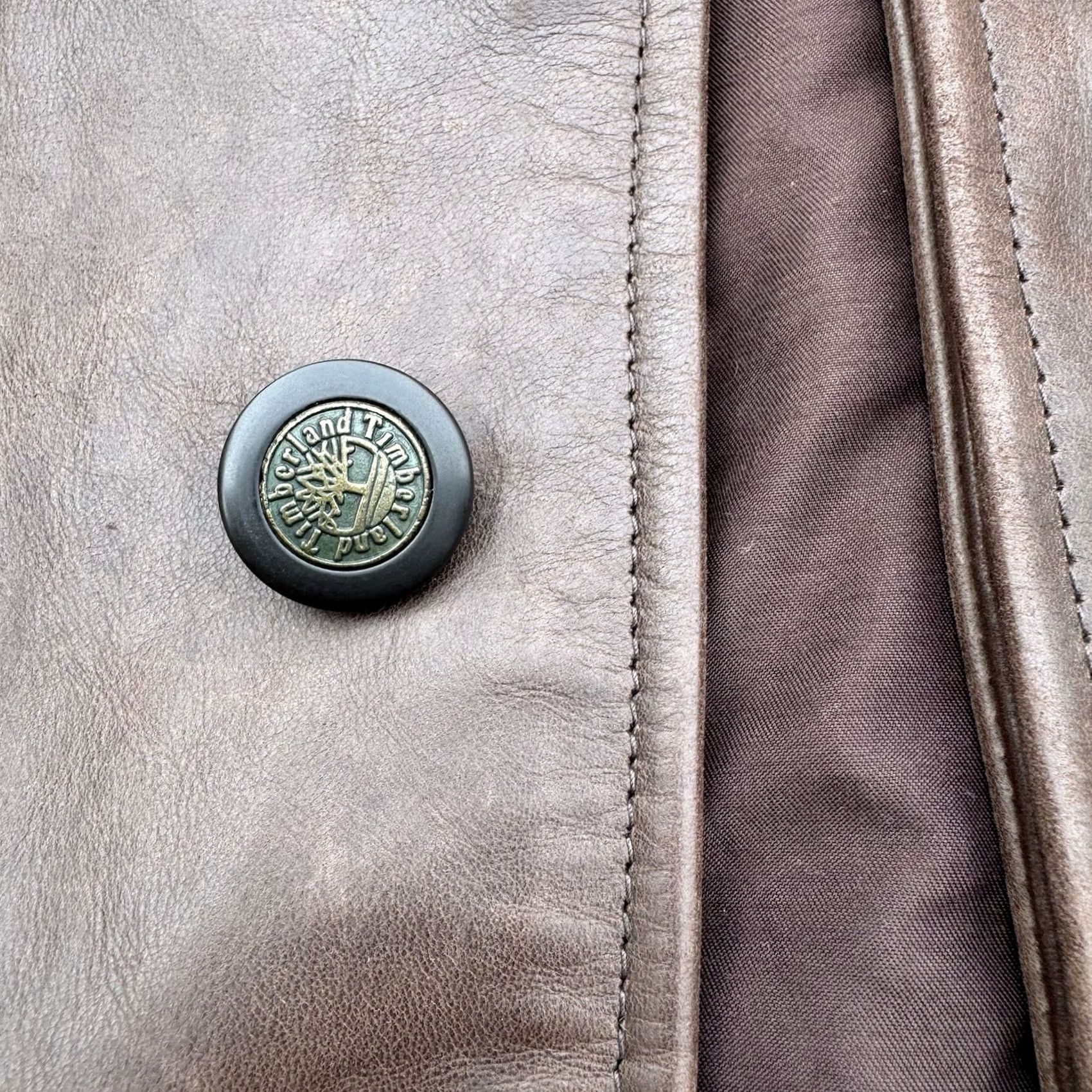 Timberland VINTAGE Timberland Weathergear Heavyweight Leather Jacket Men's XL Brown Bomber Jacket 90s Classic Outdoor Winter Size US XL / EU 56 / 4 - 6 Thumbnail