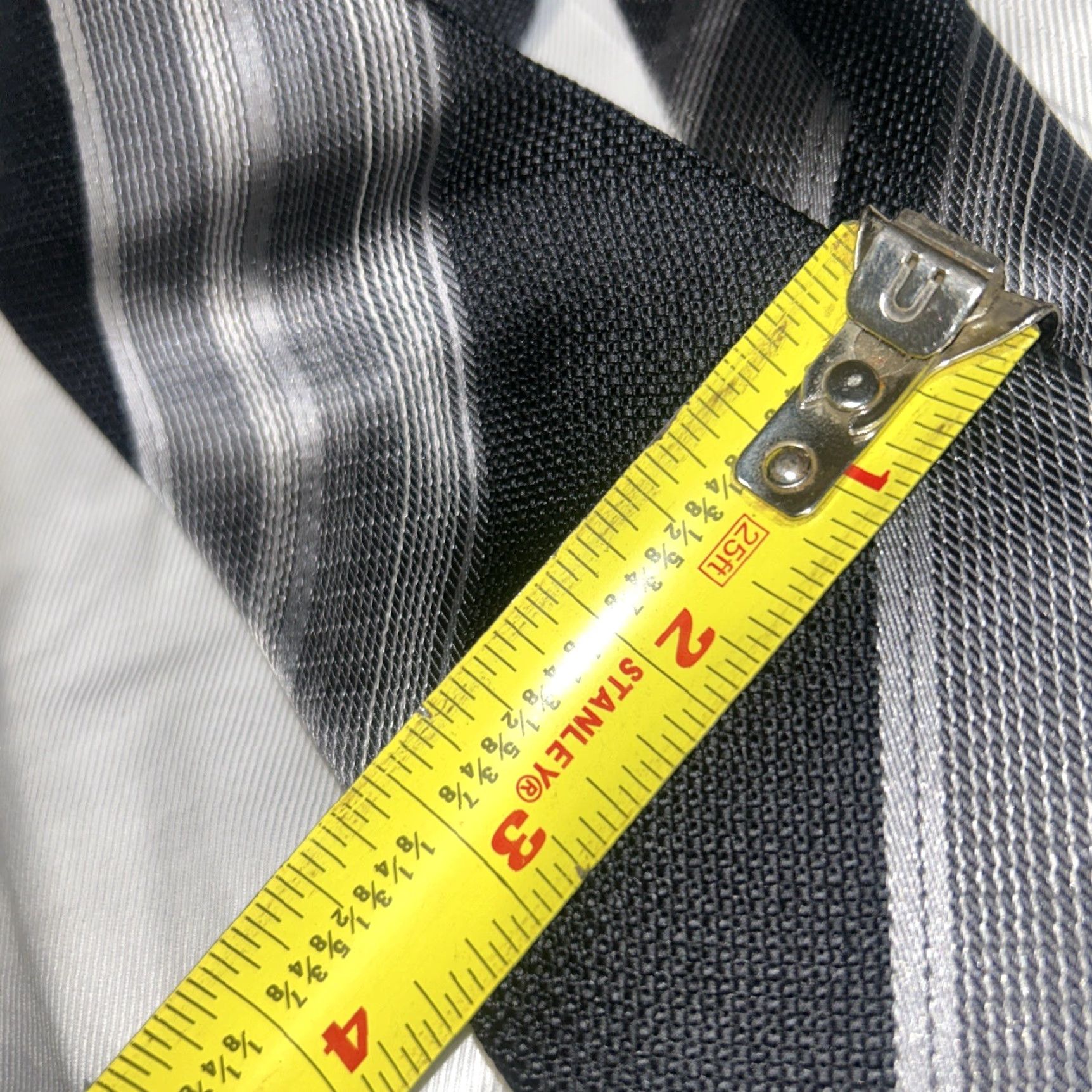 Emporio Armani VTG Emporio Armani Tie Silk Striped Repp Blk Blue Made In Italy Men’s Wide Tie 100% Silk Designer Italy Mens Size ONE SIZE - 6 Thumbnail