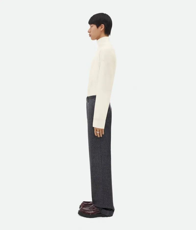 Bottega Veneta o1loc1c0125 737984 Printed Leather Houndstooth Pant Black Size US 32 / EU 48 - 2 Thumbnail