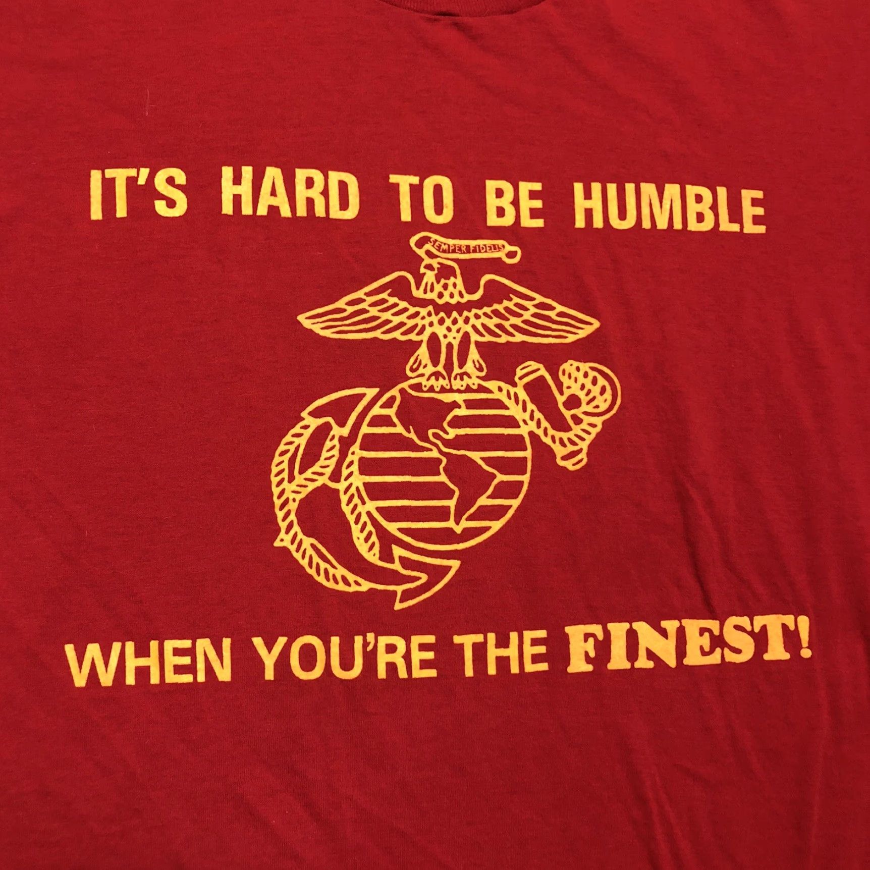 Vintage VINTAGE United States Marine Corps T-Shirt Red 80s Mens L Screen Stars USMC Logo Single Stitch Crew Neck Short Sleeve Cotton Vintage 80s Mens T-Shirt Size US L / EU 52-54 / 3 - 2 Thumbnail