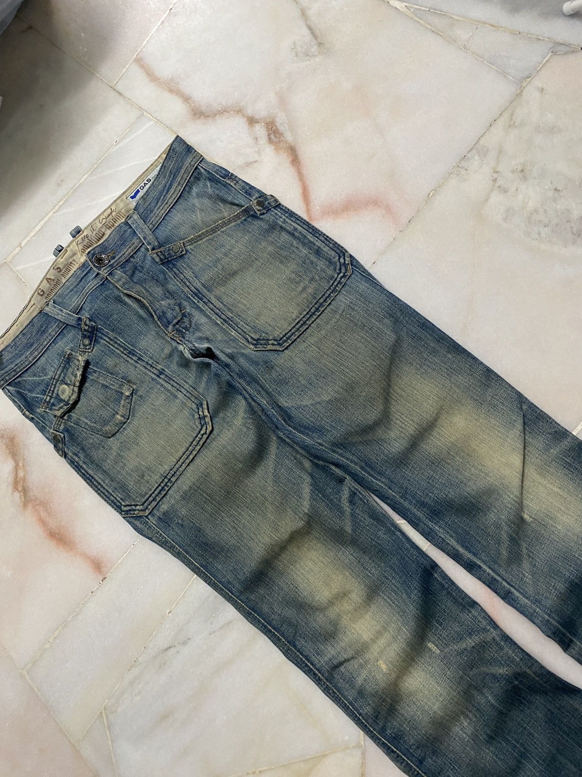 If Six Was Nine 💥Sick💥Vintage 90s Style Gas Mudwash Faded Distress Jean Size US 32 / EU 48 - 6 Thumbnail