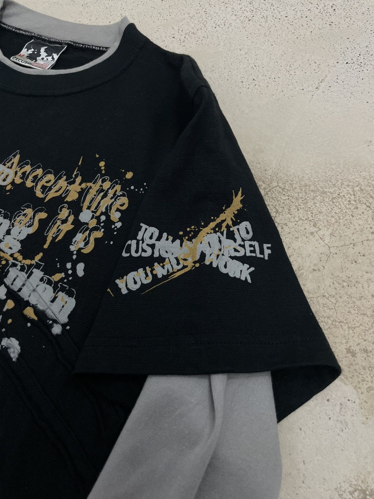 JNCO Excuse Layer Wording 3D Graffiti Y2K Motivation Life Story Size US M / EU 48-50 / 2 - 13 Thumbnail