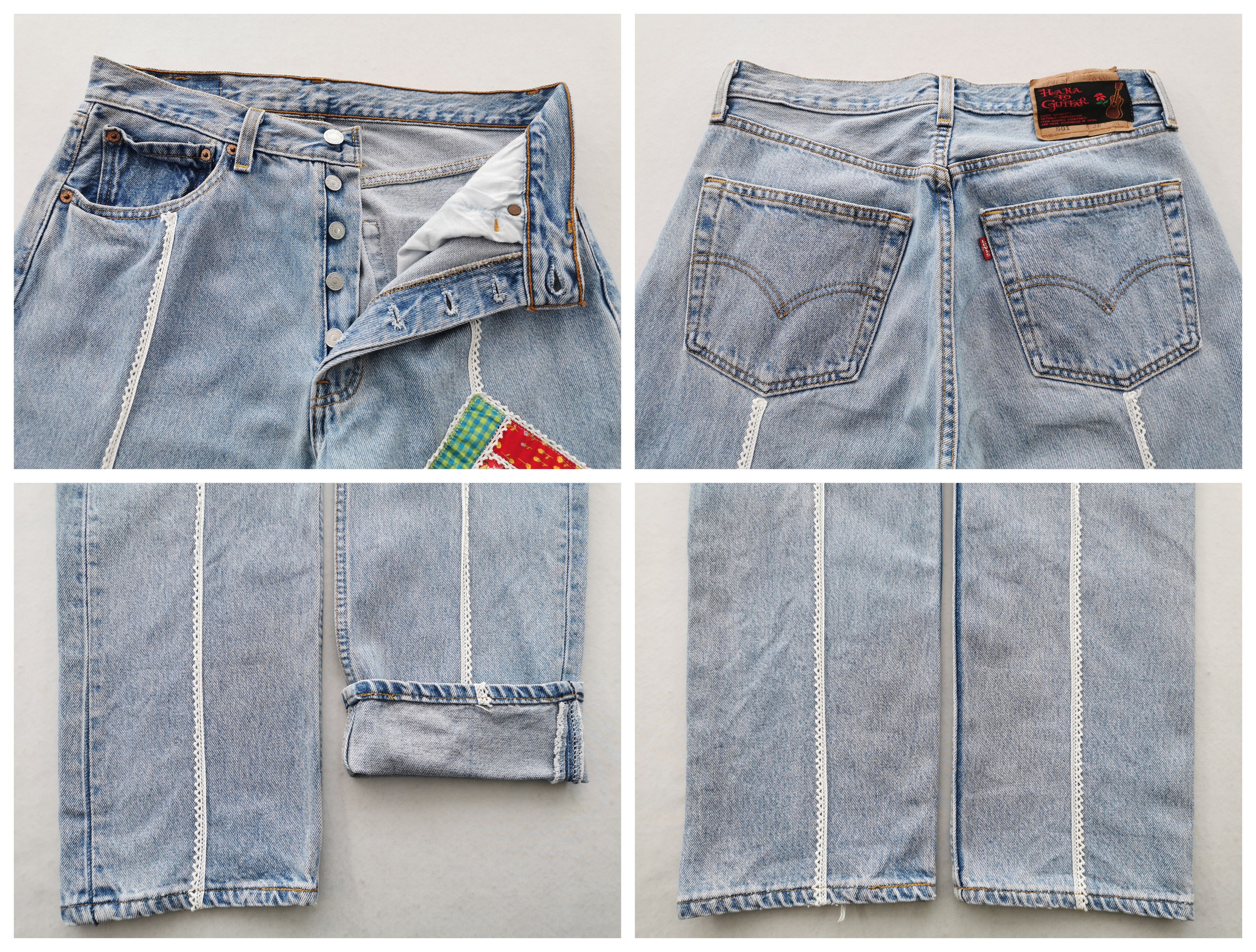Levi's Vintage 90s Levis Lot 501 x Hana To Guitar Painting Denim Size US 31 - 8 Thumbnail