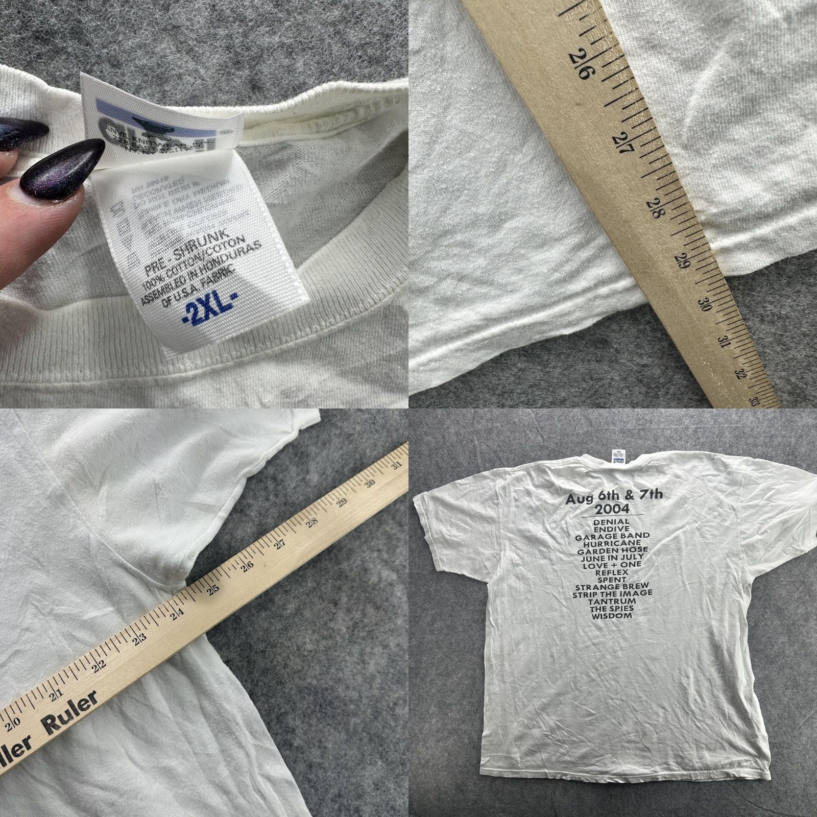 Anvil VINTAGE Rockin On The River Shirt Mens 2XL Dayton KY Concert Band Tee 2004 White Size US XXL / EU 58 / 5 - 8 Thumbnail