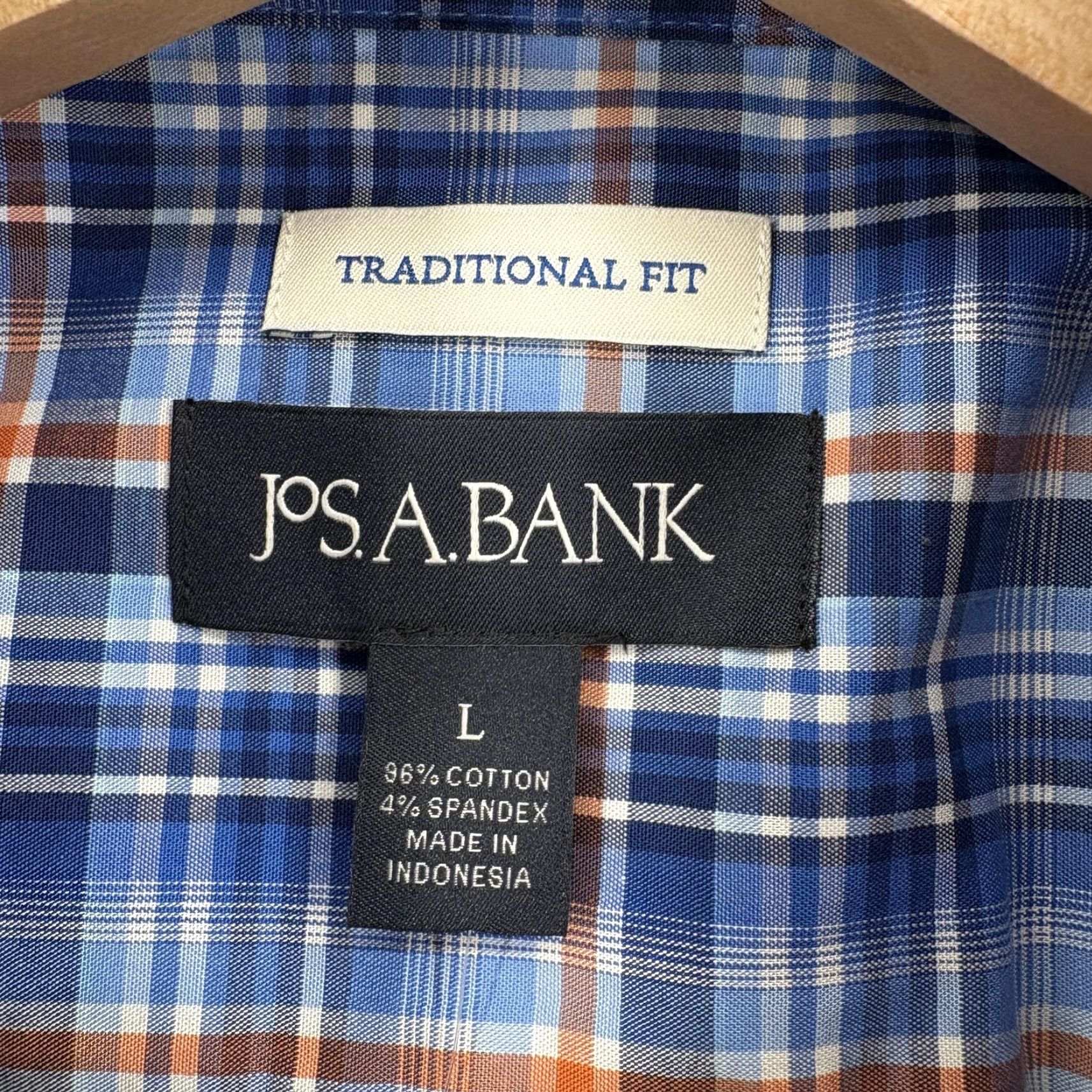 Jos. A. Bank Jos. A. Bank Shirt Mens L Blue Plaid Short Sleeve Stretch Button Front NWT Size US L / EU 52-54 / 3 - 3 Thumbnail