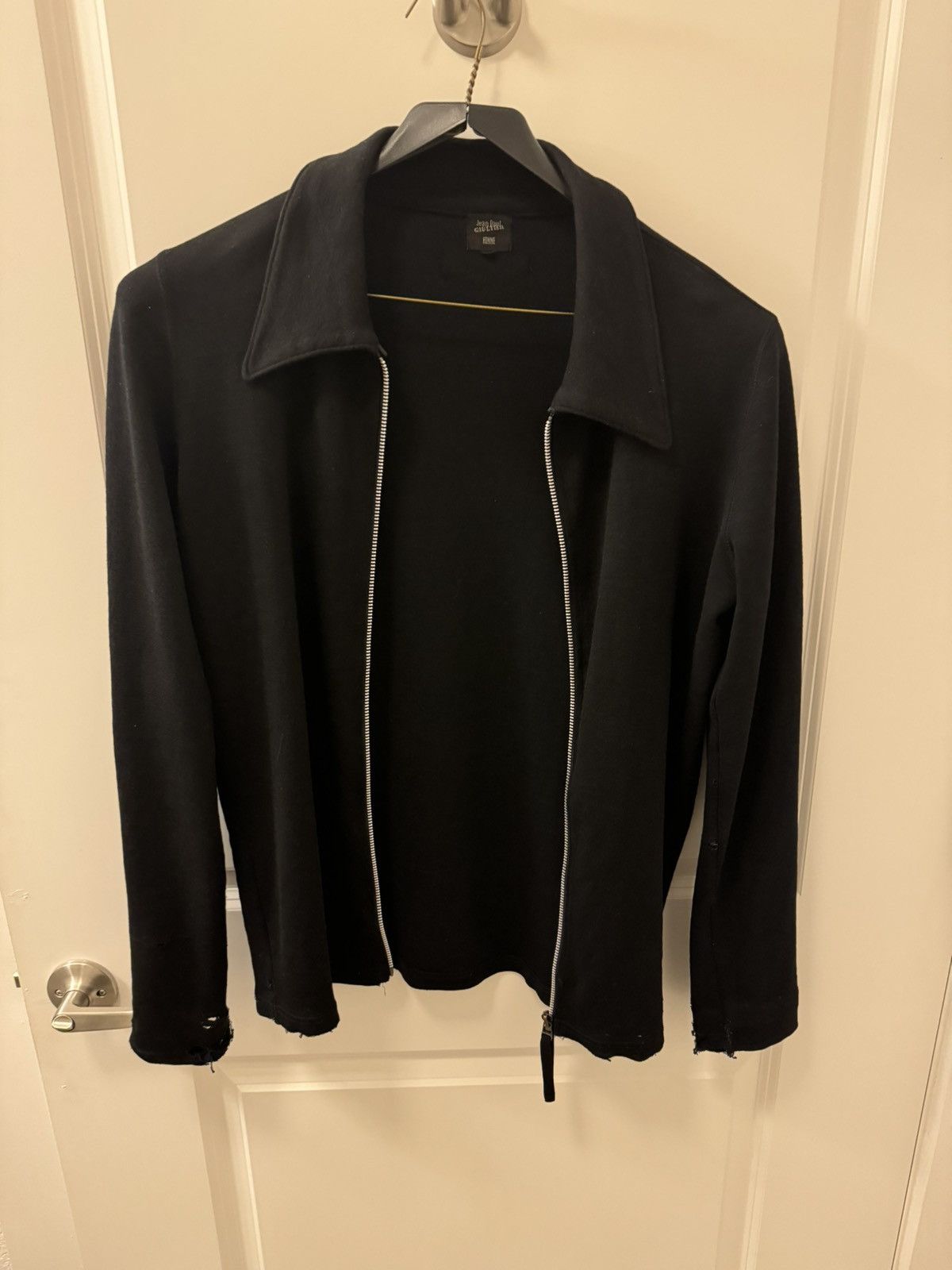 image of Jean Paul Gaultier Jpg Grunge Zip-Up Jacket in Black, Men's (Size Medium)