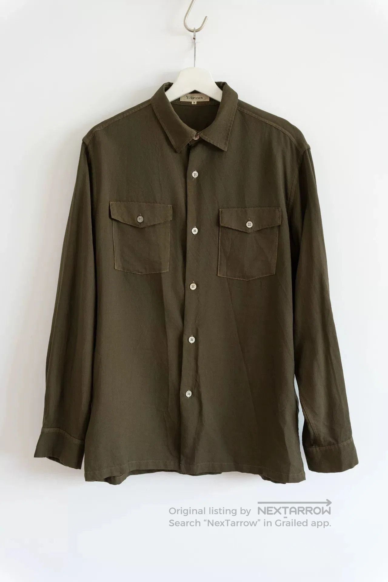Y's for Men Yohji Yamamoto Olive Green Wool Shirt. Size US M / EU 48-50 / 2 - 1 Thumbnail