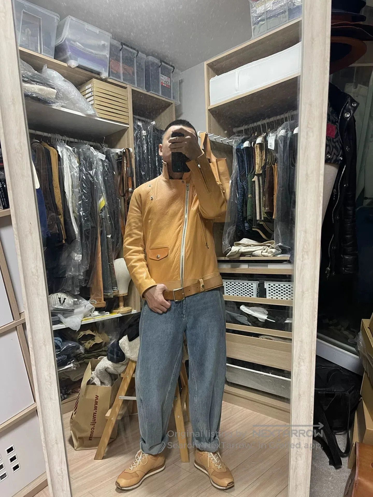 Hender Scheme hender scheme leather motorcycle jacket in beige. Size US M / EU 48-50 / 2 - 9 Thumbnail