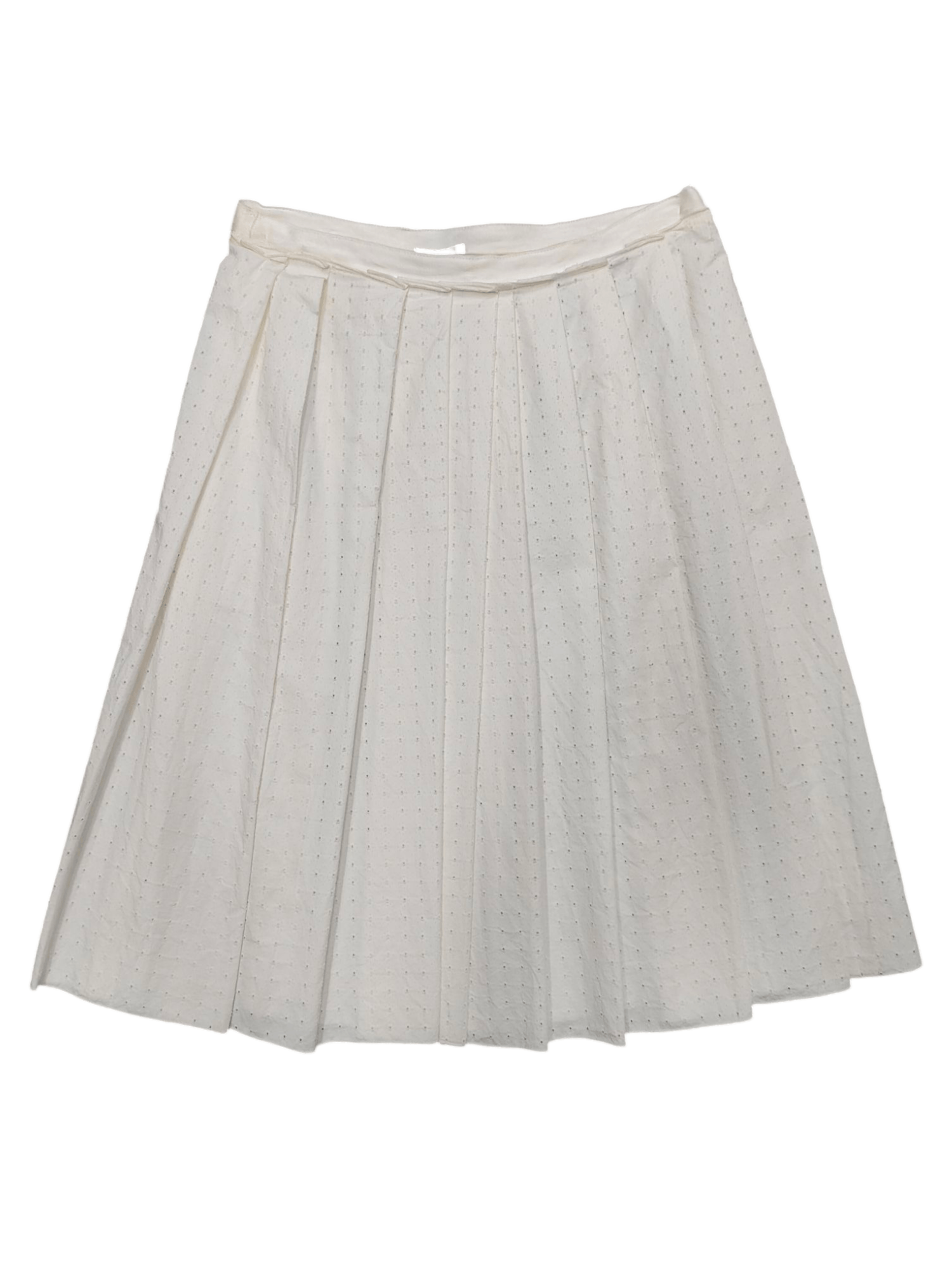 Jil Sander Jil Sander Navy - Minimal Off White Pleated Skirt Size 28" / US 6 / IT 42 - 1 Thumbnail