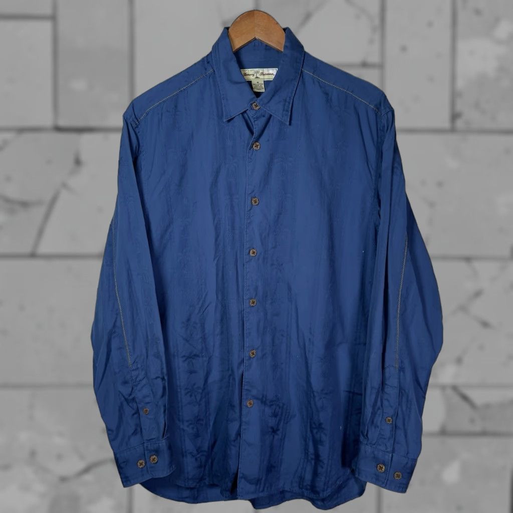 Tommy Bahama TOMMY BAHAMA Blue Long Sleeve Palm Tree Print Button-Up Shirt Mens Size M Size US M / EU 48-50 / 2 - 1 Thumbnail