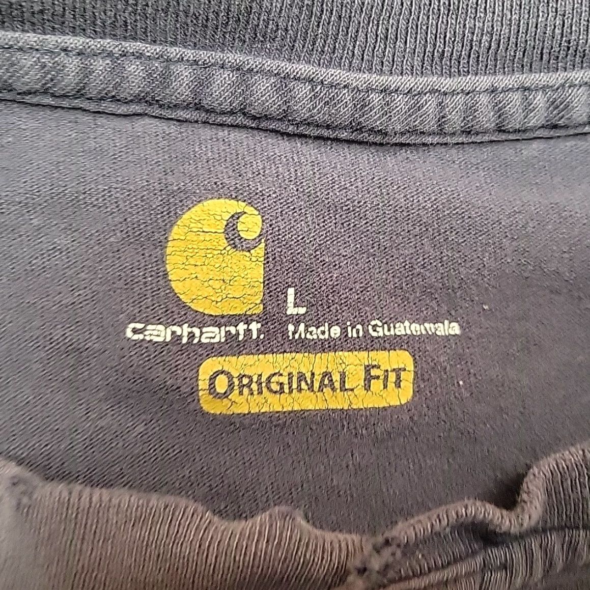 Carhartt VINTAGE Carhartt Shirt Mens L Navy Henley Pullover Original Fit Long Sleeve Work K128 Size US L / EU 52-54 / 3 - 6 Thumbnail