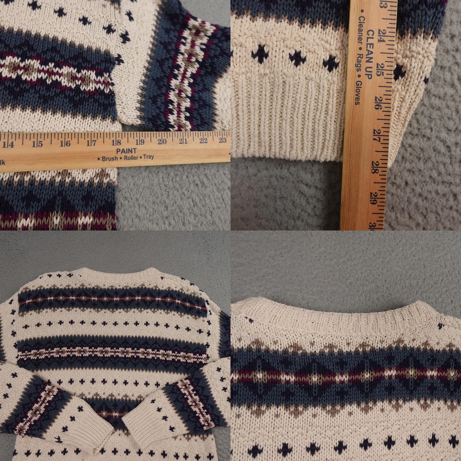 Vintage VINTAGE Shenandoah Sweater Mens M Beige Cream Fair Isle Knit Made USA 90s Size US M / EU 48-50 / 2 - 8 Thumbnail