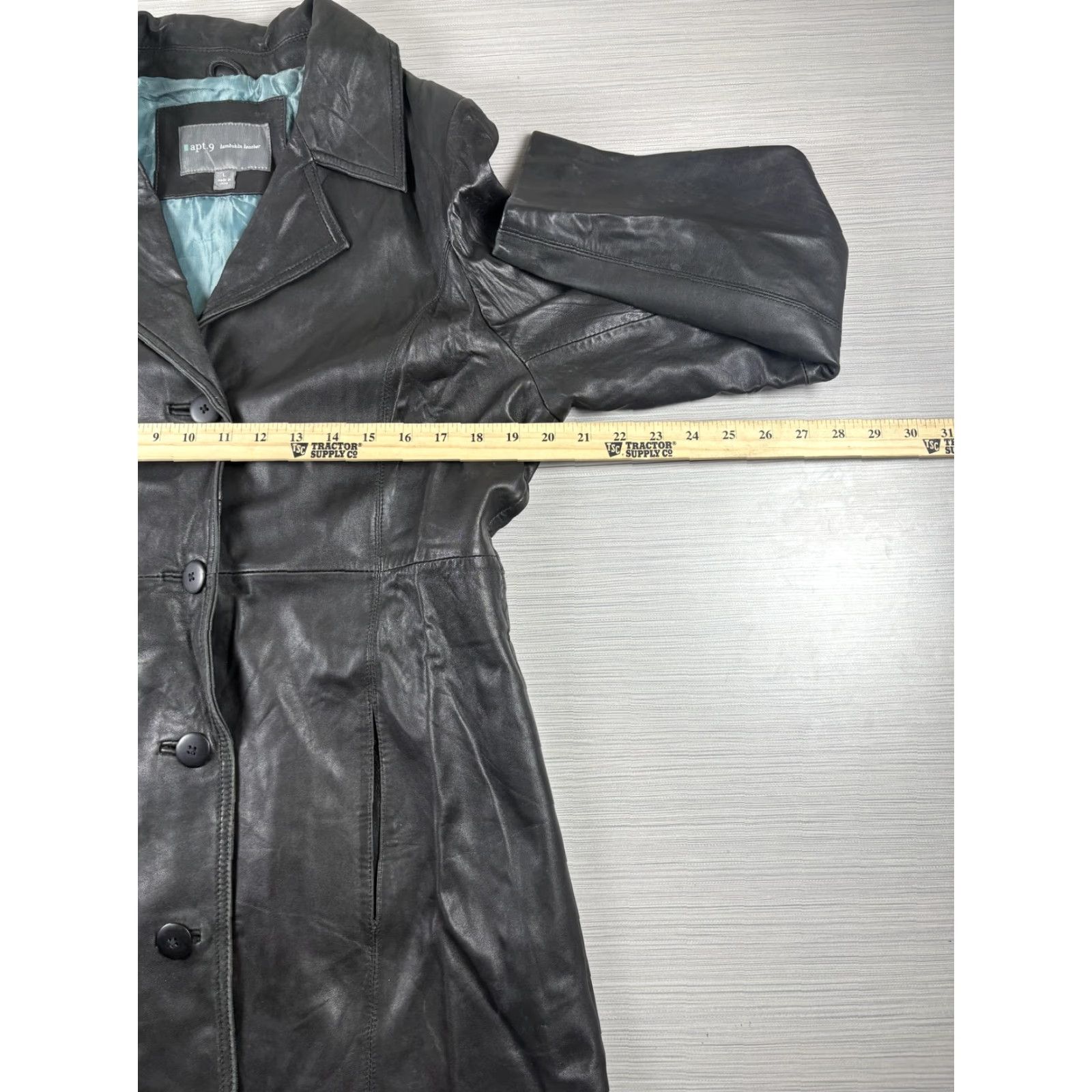 Apt. 9 Apt 9 Jacket Womens Large Black Lambskin Leather Button Front Coat Classic Style Size L / US 10 / IT 46 - 2 Thumbnail