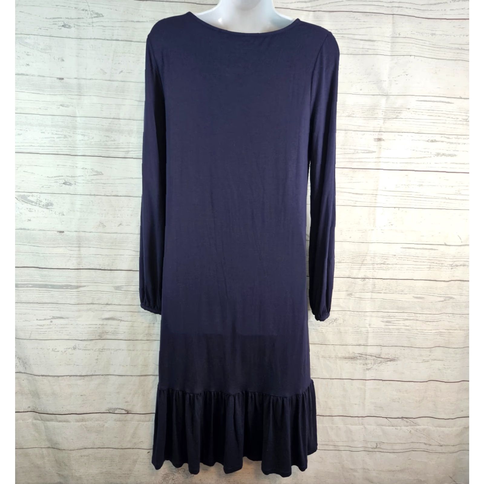 Boden Boden Dress Womens Solid Blue Long Sleeve Viscose Midi Size 6 Womens Sleeve Long Dress Blue Boden Daywear Shift Shirt/Dress Size M / US 6-8 / IT 42-44 - 3 Thumbnail
