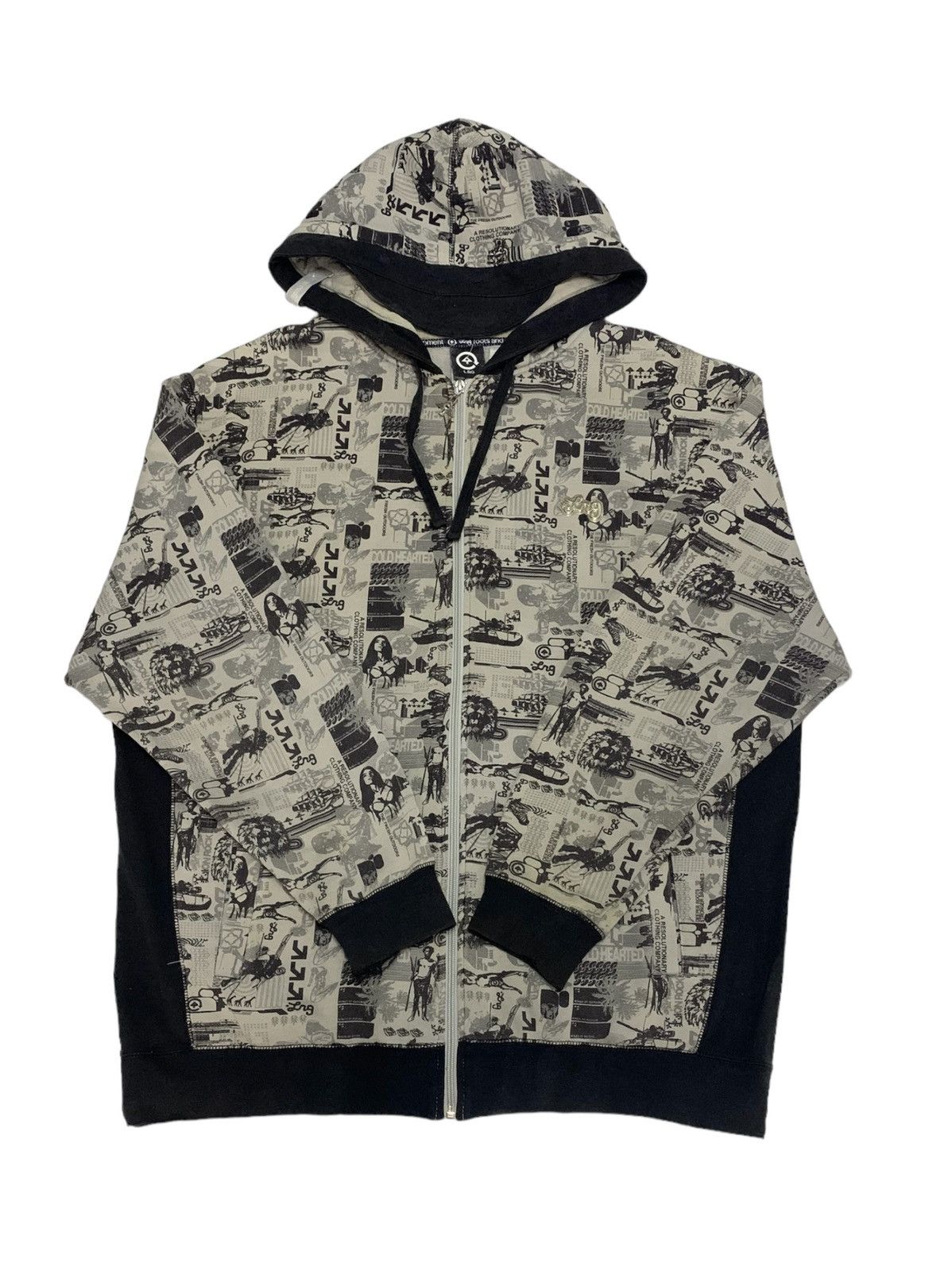 image of If Six Was Nine x Lrg Vintage Lrg Overprint Hoodie in Black, Men's (Size 2XL)