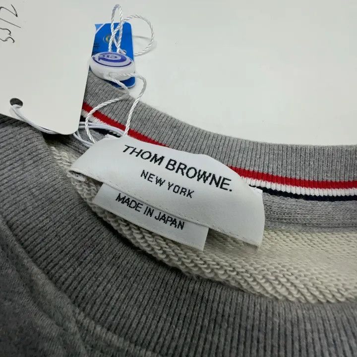 Thom Browne Thom Browne Classic Grey Stripe Crewneck Sweatshirt -2507 Size US M / EU 48-50 / 2 - 3 Thumbnail
