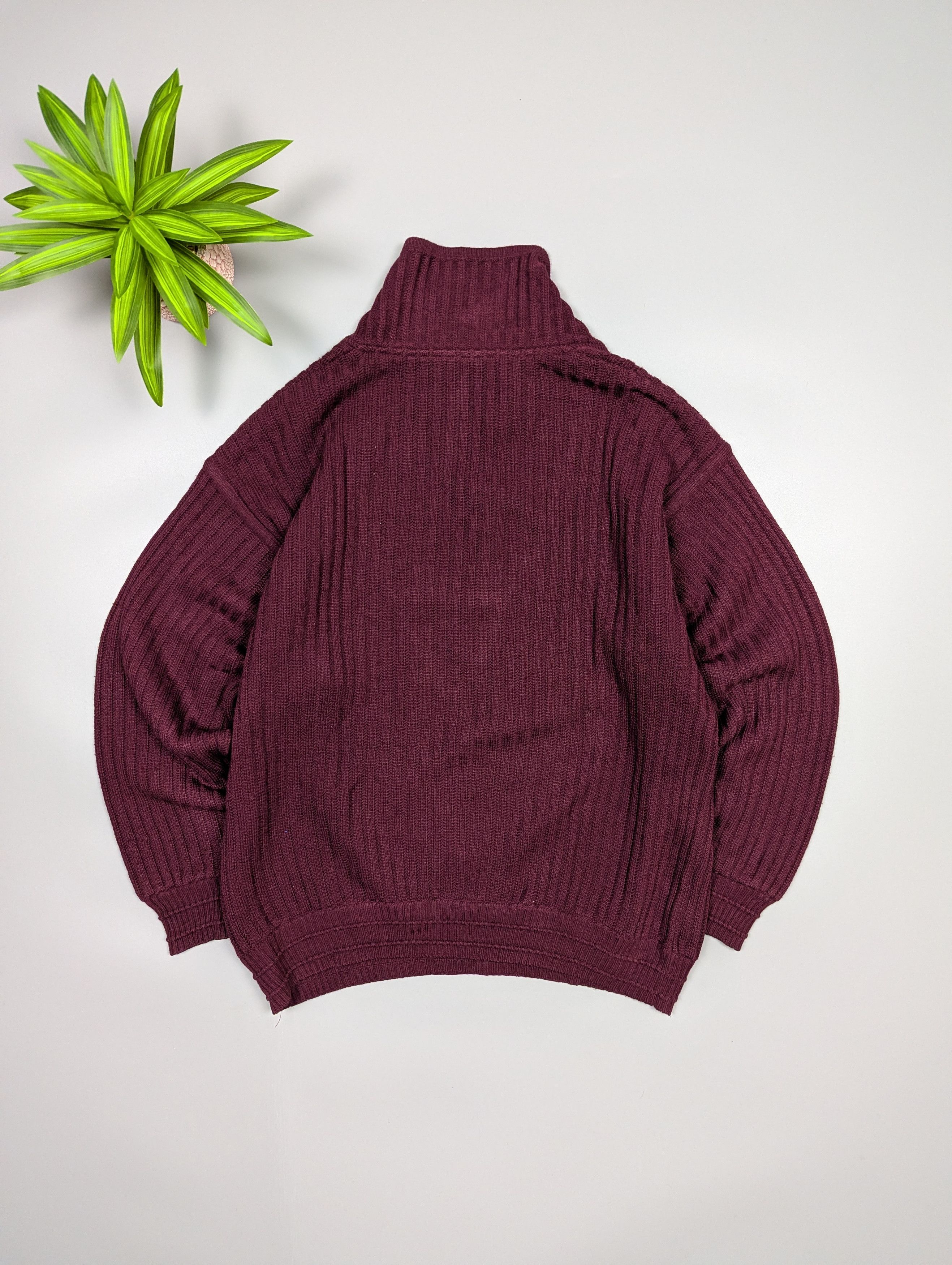 Carlo Colucci Rare 80s Carlo Colucci Germany Wool Sweater Deep Burgundy Size US L / EU 52-54 / 3 - 10 Thumbnail