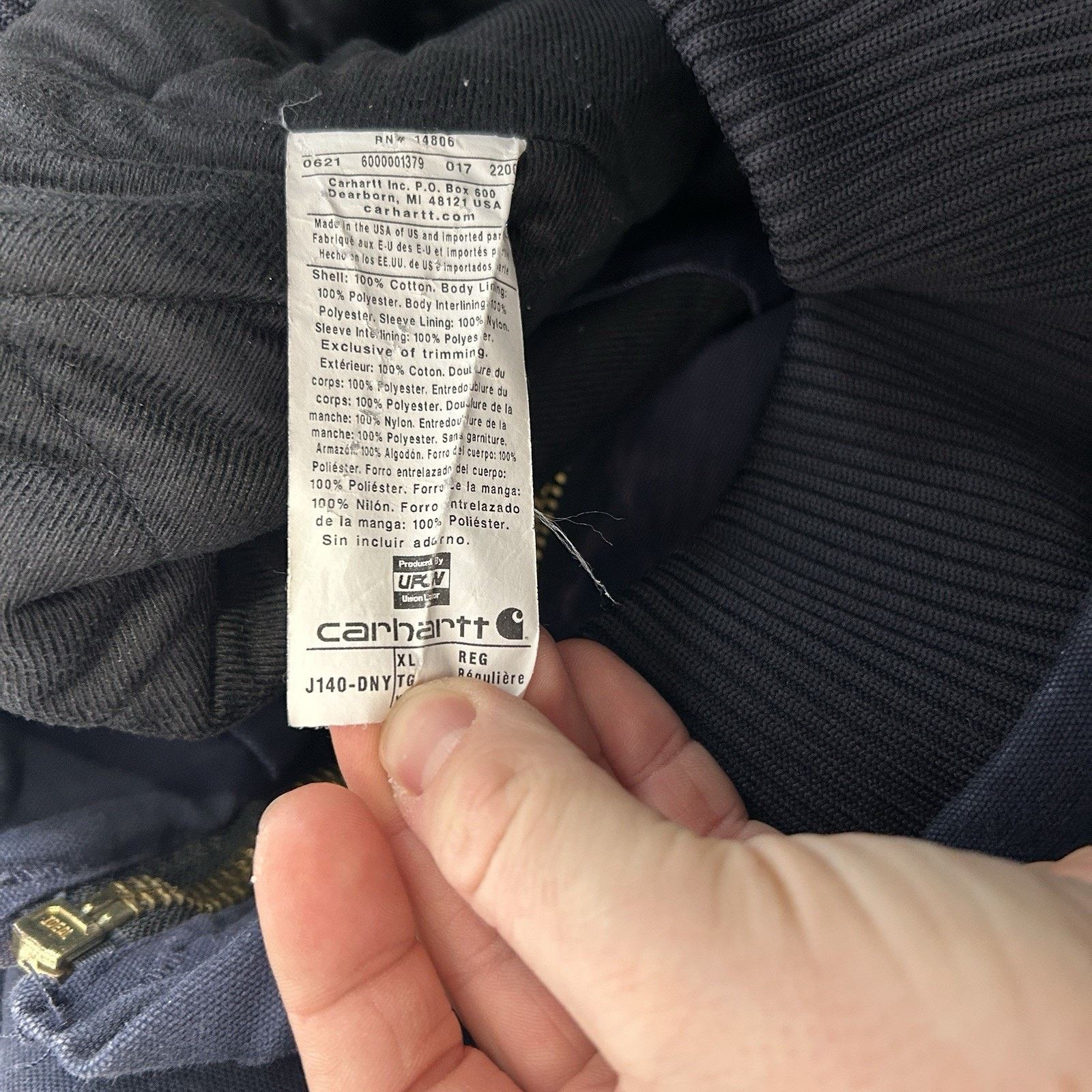 Carhartt Carhartt Quilted Hooded Active Jacket “Dark Navy” J140 DNY Size US XL / EU 56 / 4 - 13 Thumbnail