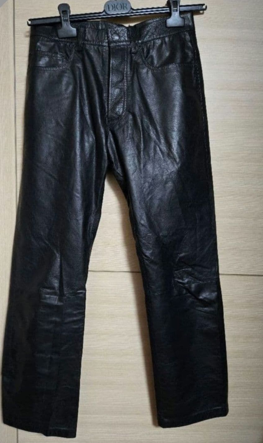 Dior Archive Dior Homme 04SS Strip Leather Pants Hedi Slimane 44 Size US 28 / EU 44 - 2 Thumbnail