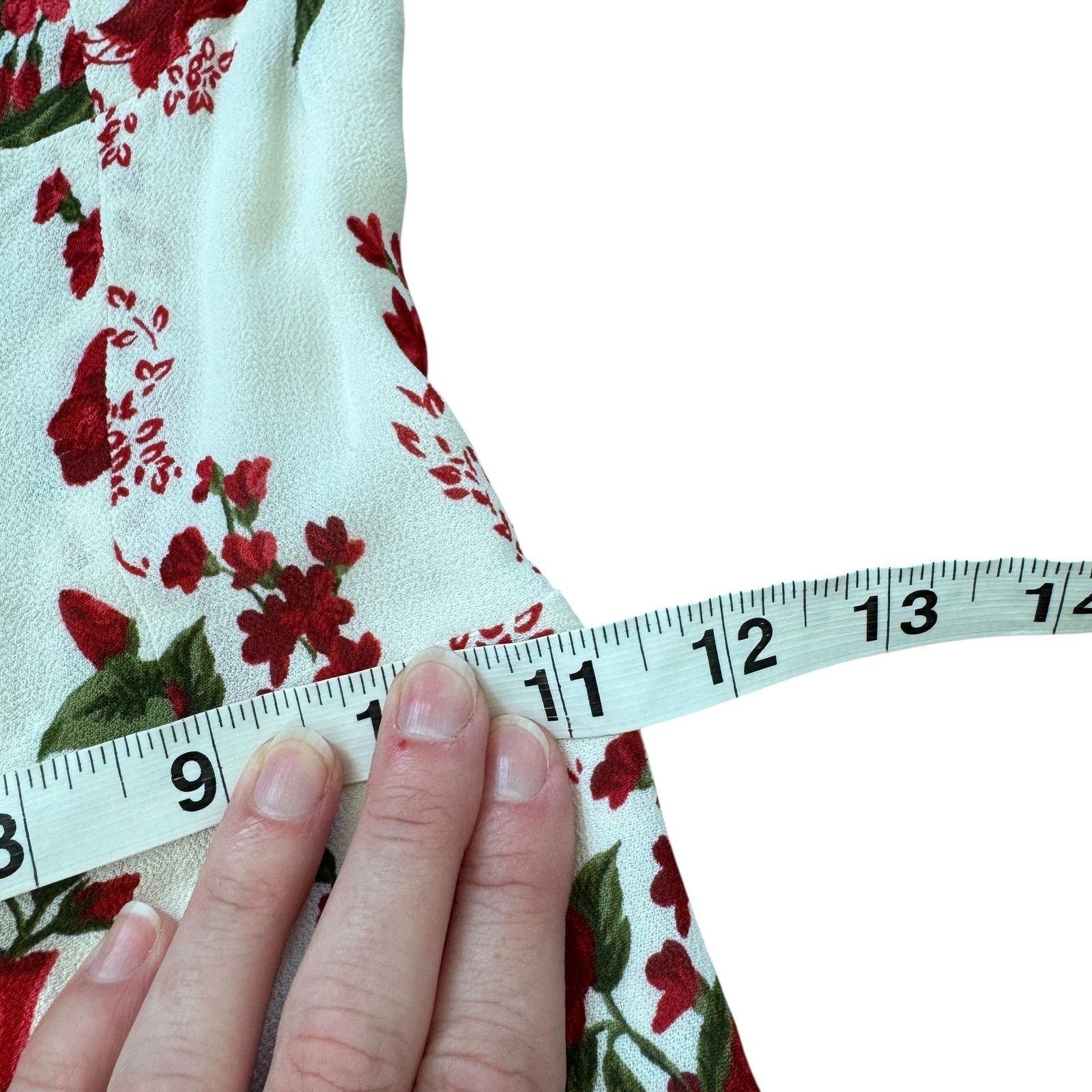 Reformation Reformation Christine Mini Dress Georgette Red Floral Size XS / US 0-2 / IT 36-38 - 10 Thumbnail