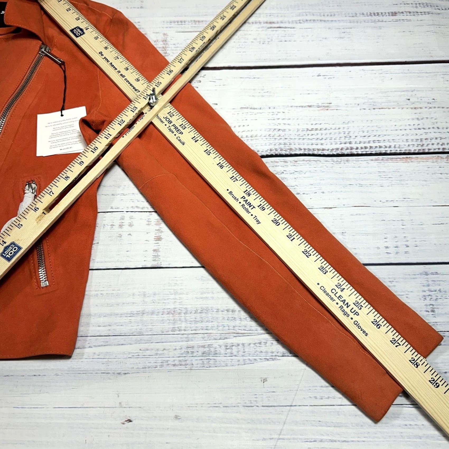 Vintage VINTAGE LTH JKT Orange Suede Leather Moto Biker Jacket Womens M Flaws Sz M Zipper Leather Suede 90s Womens Size M / US 6-8 / IT 42-44 - 3 Thumbnail