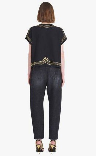 Balmain o1y0625 T-Shirt in Black/Gold Size XS / US 0-2 / IT 36-38 - 4 Thumbnail