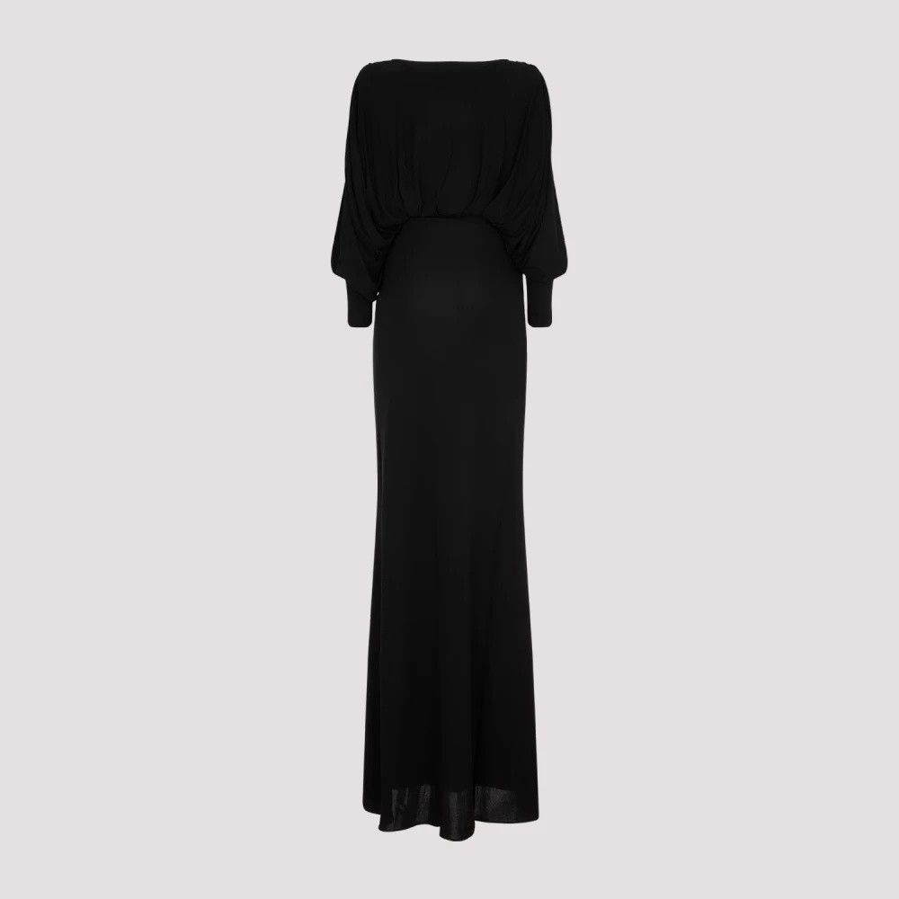 Saint Laurent Paris o1bcso1str1125 Cut Out Dress In Crepe Jersey in Black Size XS / US 0-2 / IT 36-38 - 2 Thumbnail
