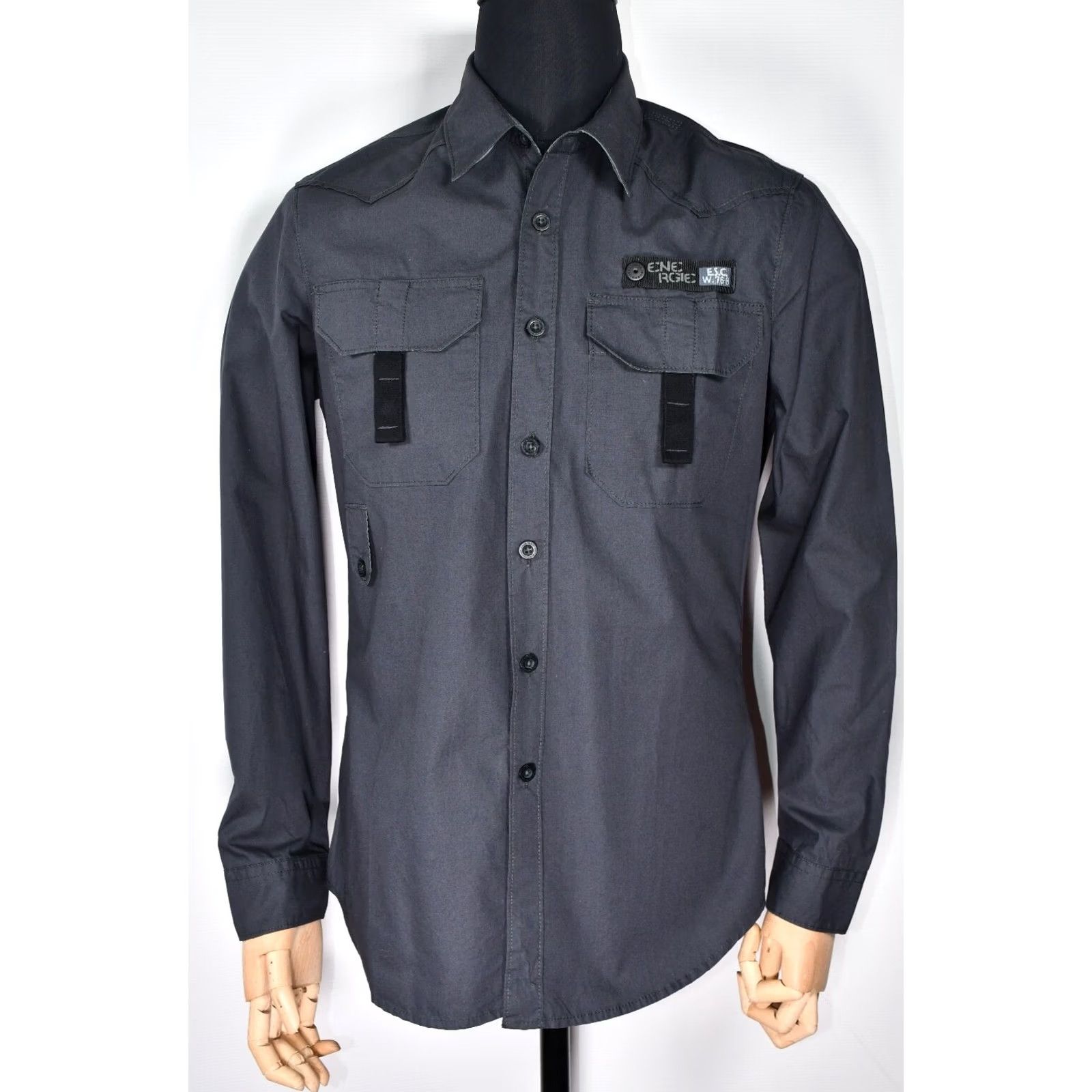 Energie VINTAGE Energie Shirt Mens L Gray Cotton Long Sleeve Button-Up Size US L / EU 52-54 / 3 - 4 Thumbnail