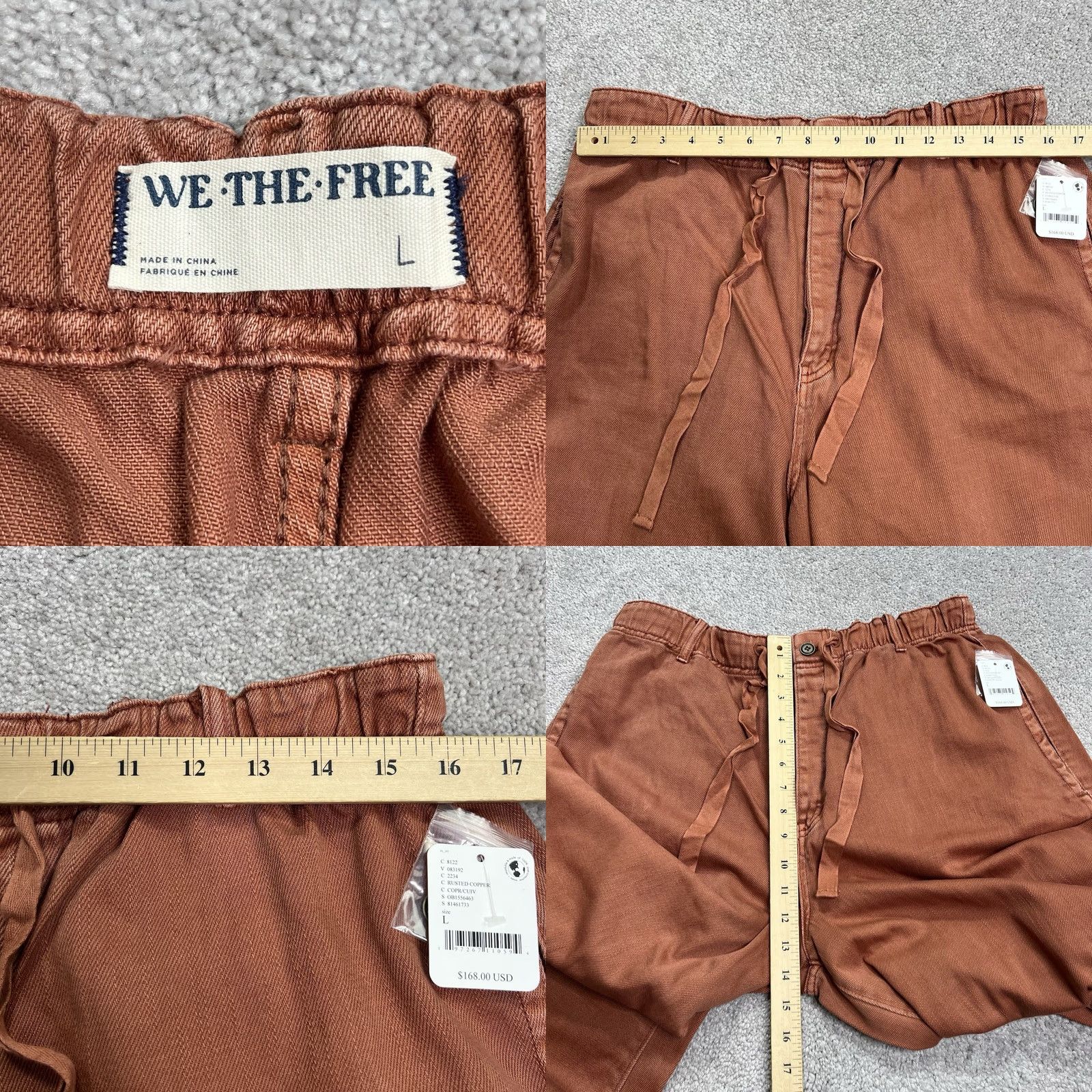 Free People VINTAGE Free People We The Free Pants High Rise Ultra Wide Leg Clover Copper NWT Size 36" / US 14 / IT 50 - 9 Thumbnail