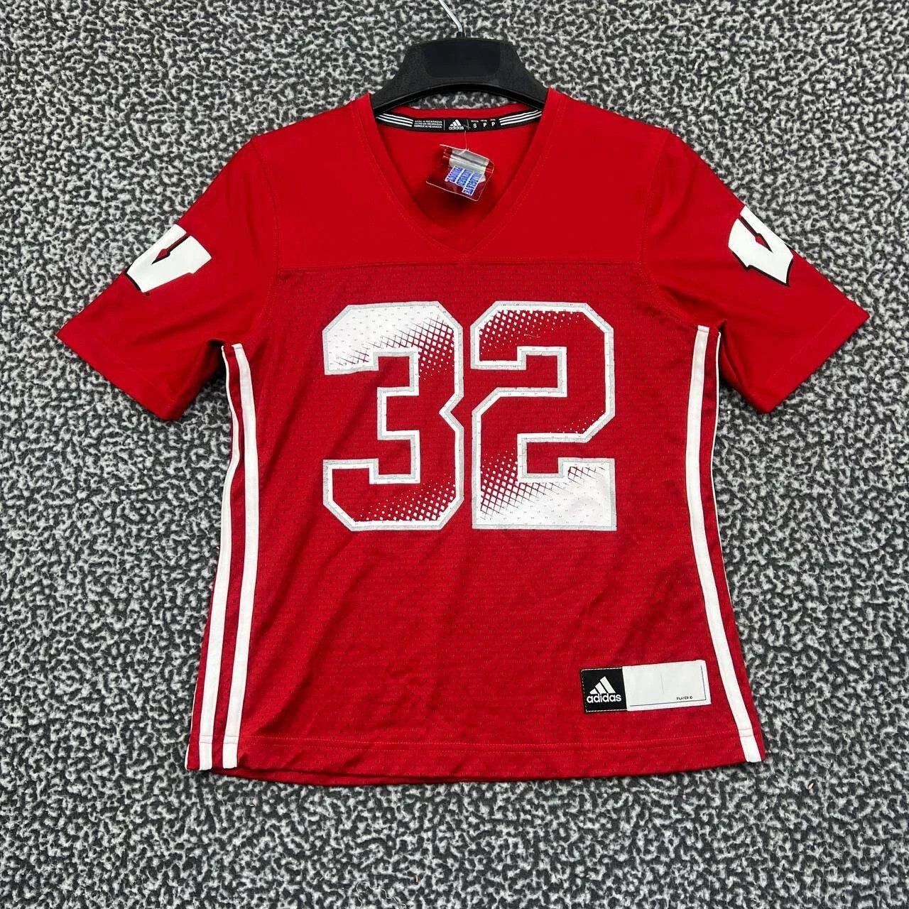 Adidas Wisconsin Badgers #32 Jersey Shirt Women Short Sleeve S Size S / US 4 / IT 40 - 1 Thumbnail