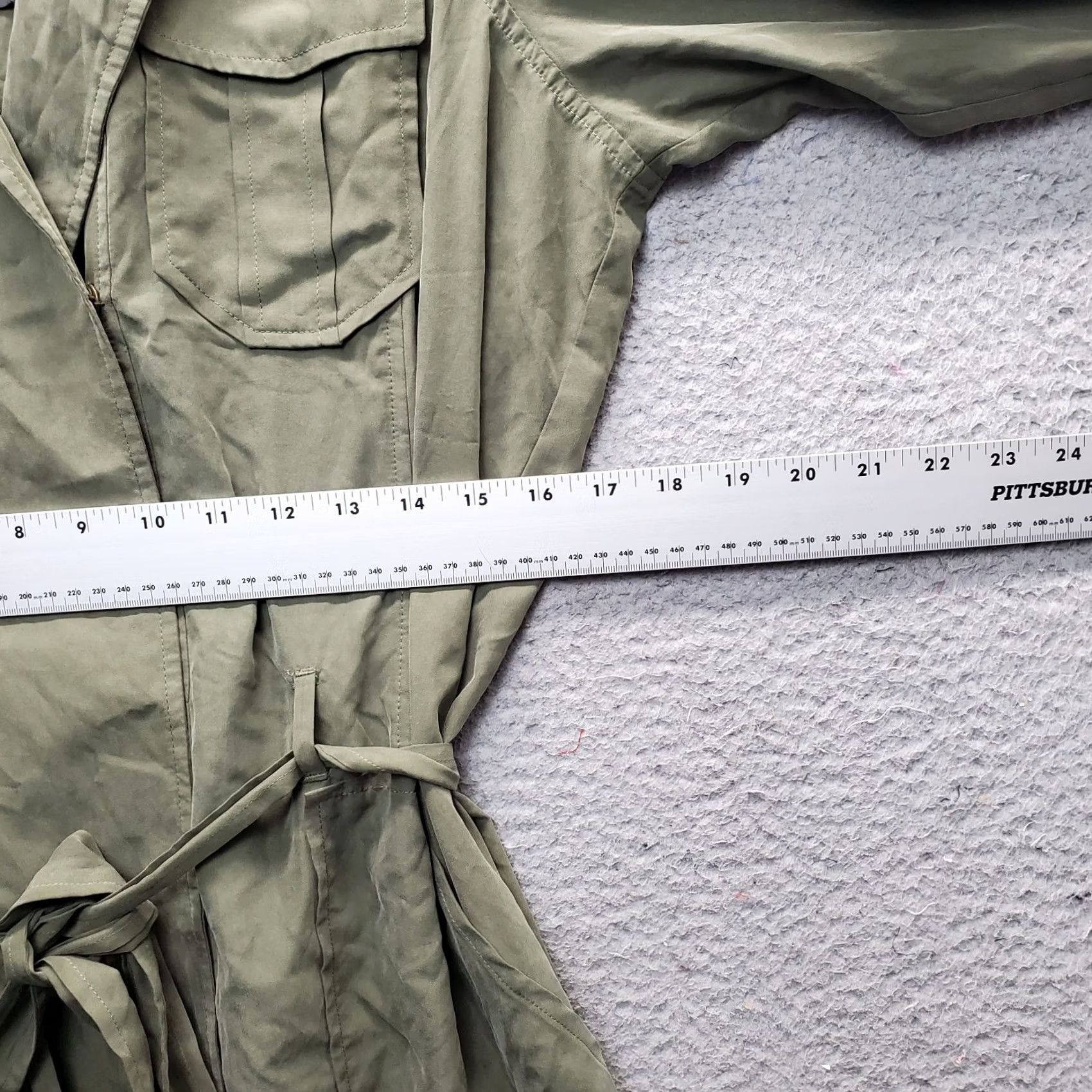 Banana Republic Banana Republic Dress Womens 12 Green Trench Roll Tab Sleeve Belt Waist Notch Size XL / US 12-14 / IT 48-50 - 4 Thumbnail