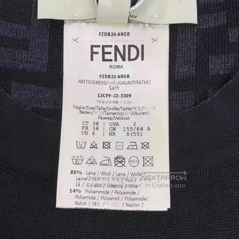 Fendi Fendi Black Lining Floral Print Wool Cashmere Crew Neck Lo Size XS / US 0-2 / IT 36-38 - 9 Thumbnail