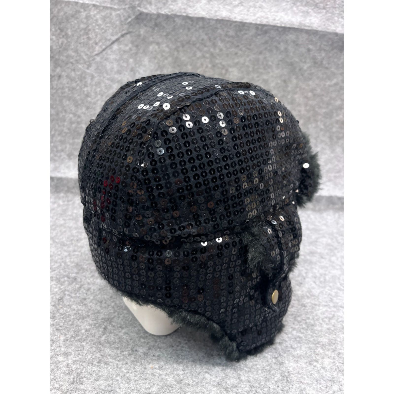 Vintage GMA Accessories Trapper Hat One Size Black Knit Polyester Faux Sequin Womens Size ONE SIZE - 7 Thumbnail
