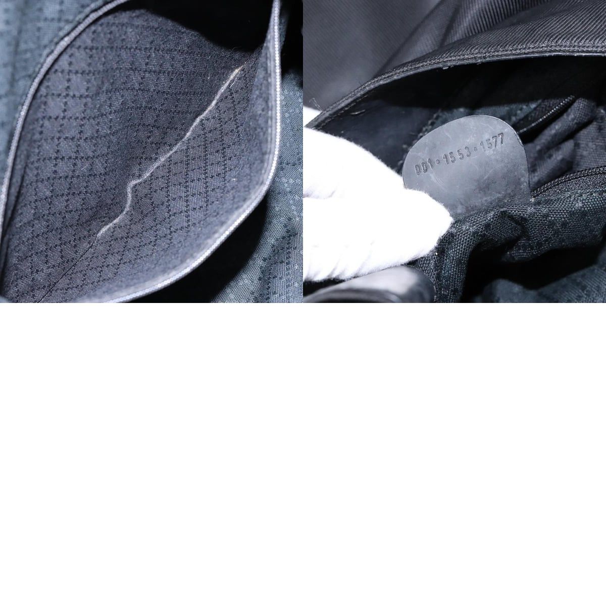 Gucci GUCCI Bamboo Shoulder Bag Nylon Black Silver 001 1553 001 Size ONE SIZE - 12 Thumbnail