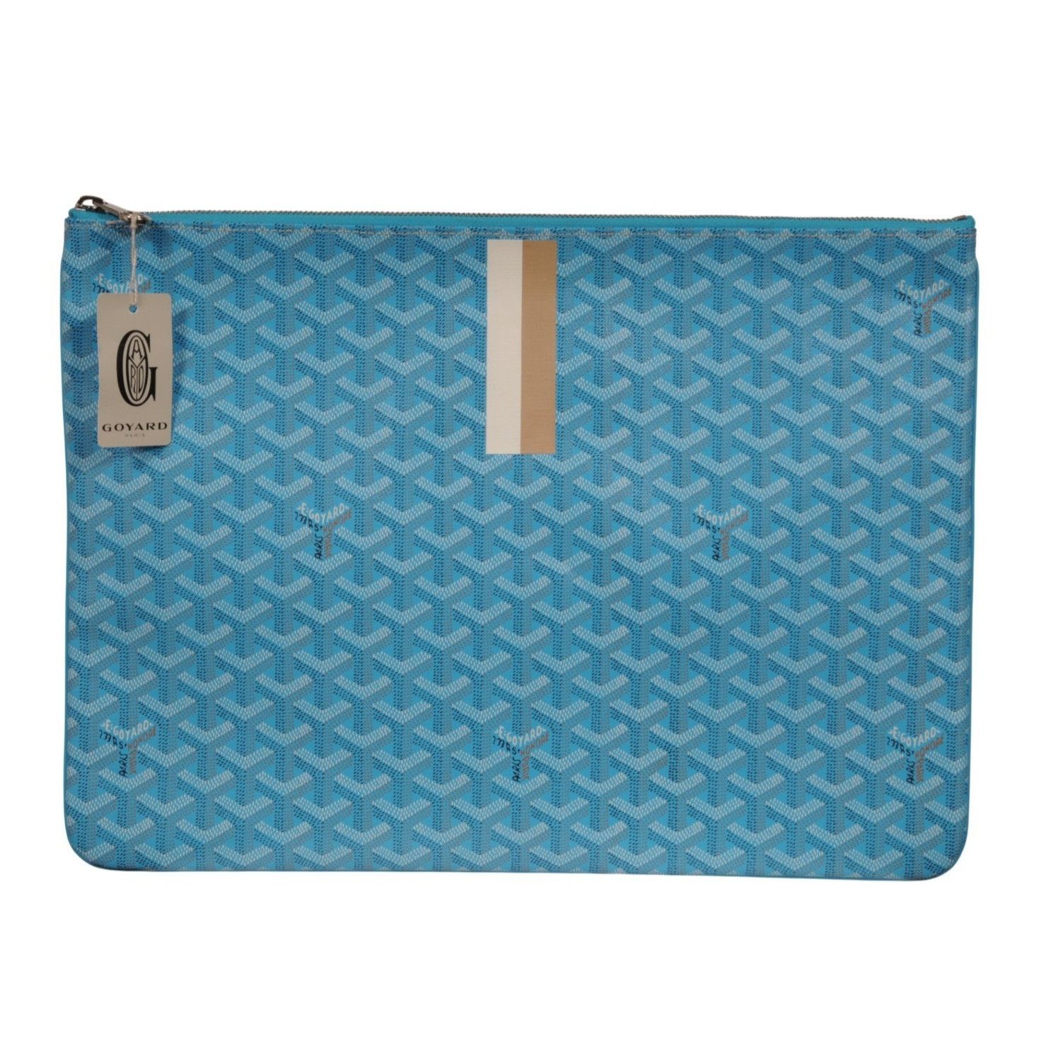 Goyard Senate MM Pouch Turquoise Blue Clutch Coated Canvas - 02643 Size ONE SIZE - 1 Thumbnail