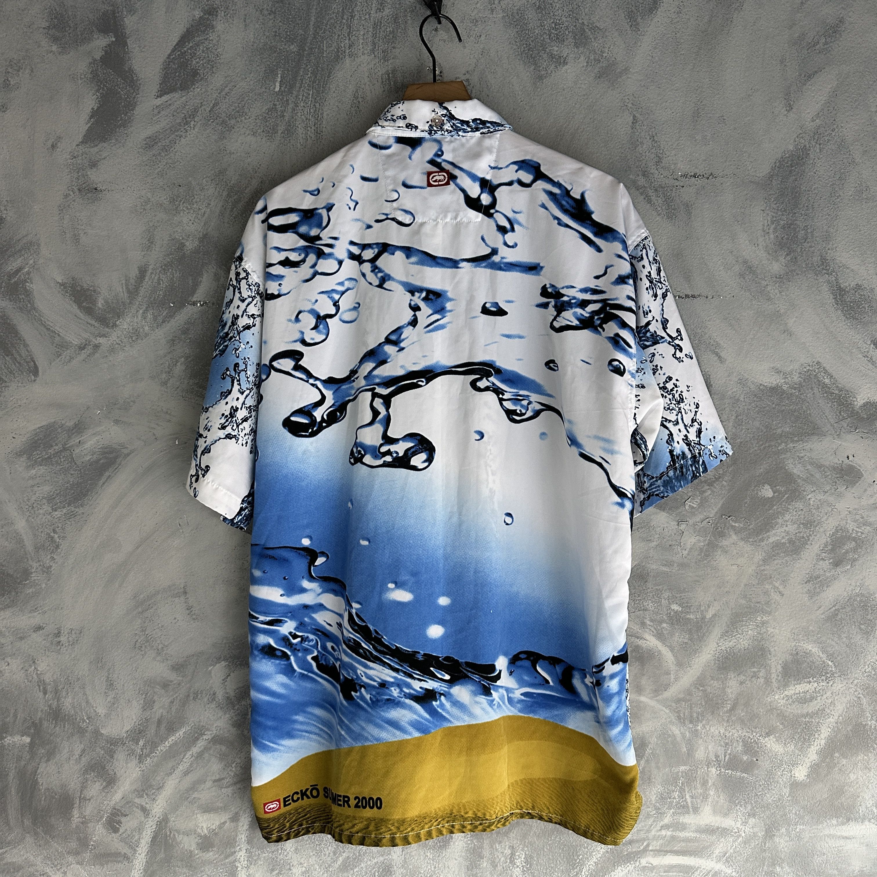 Ecko Unltd. Vtg Ecko Unltd Button Up Shirt Y2K Water Ecko Summer 2000 Size US L / EU 52-54 / 3 - 7 Thumbnail